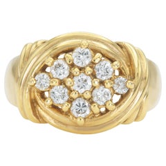 Vintage 1960s Gold Cluster Ring with Diamonds (Bague en or avec diamants)