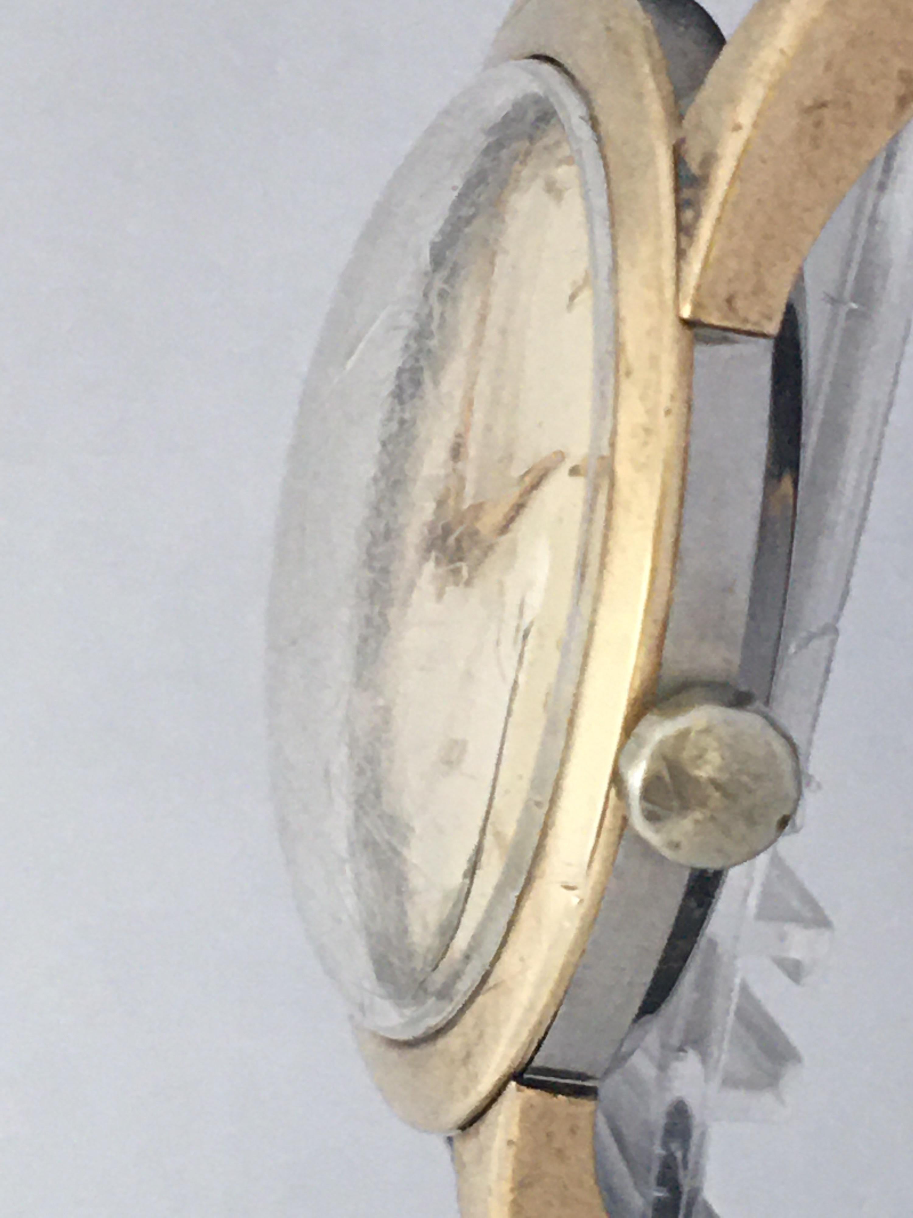 Vintage 1960s Gold Filled Cap and Stainless Steel Back Mechanical Watch In Fair Condition For Sale In Carlisle, GB