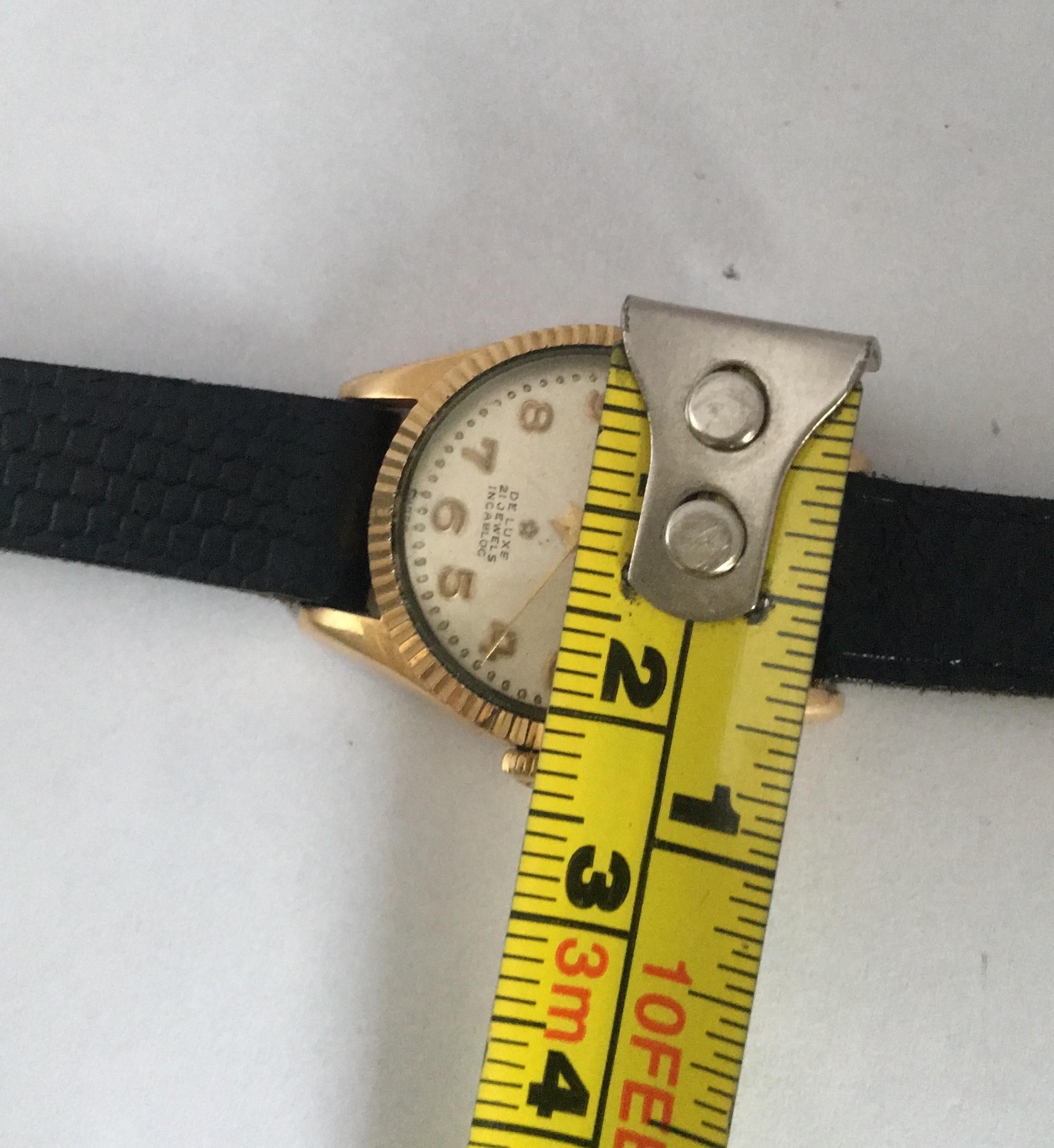 Vintage 1960s Gold Plate and Stainless Steel Back Titus Ladies Mechanical Watch For Sale 4