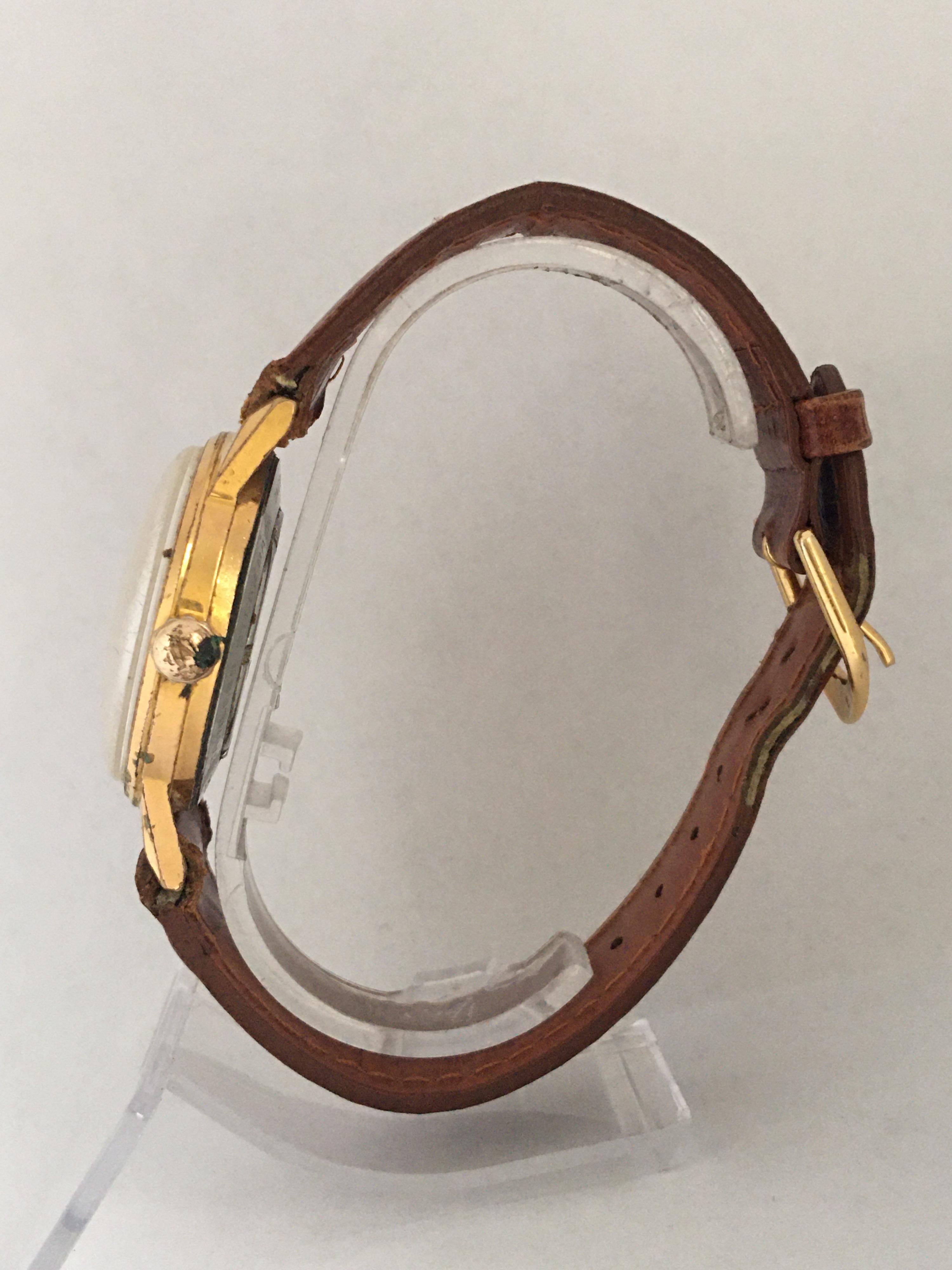 Vintage 1960s Gold Platte und Edelstahl MuDu 25 Juwelen Doublematic Uhr im Angebot 1