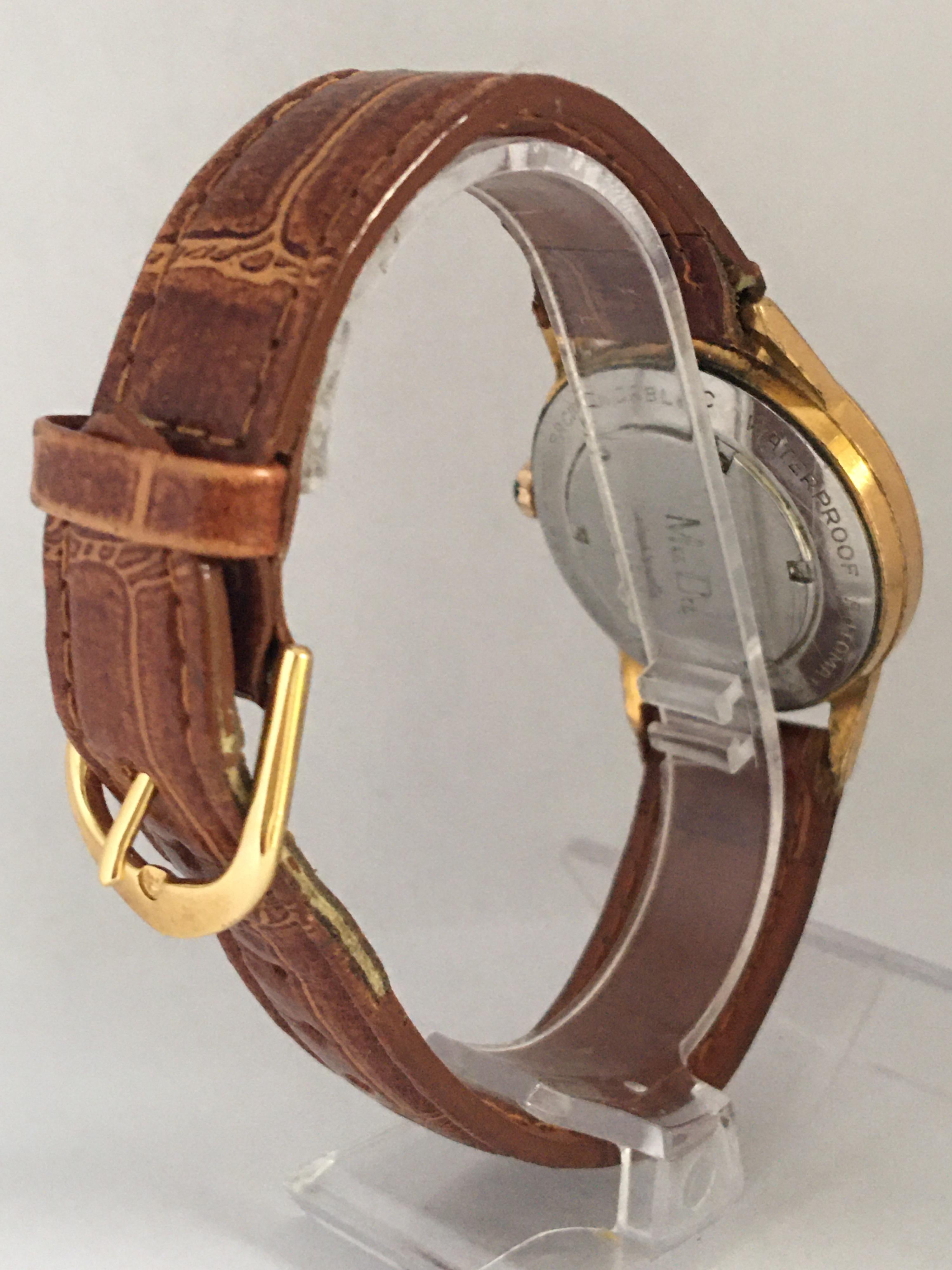 Vintage 1960s Gold Platte und Edelstahl MuDu 25 Juwelen Doublematic Uhr im Angebot 3