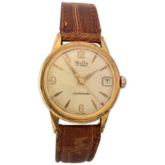 Vintage 1960s Gold Plate and Stainless Steel MuDu 25 Jewels Doublematic Watch