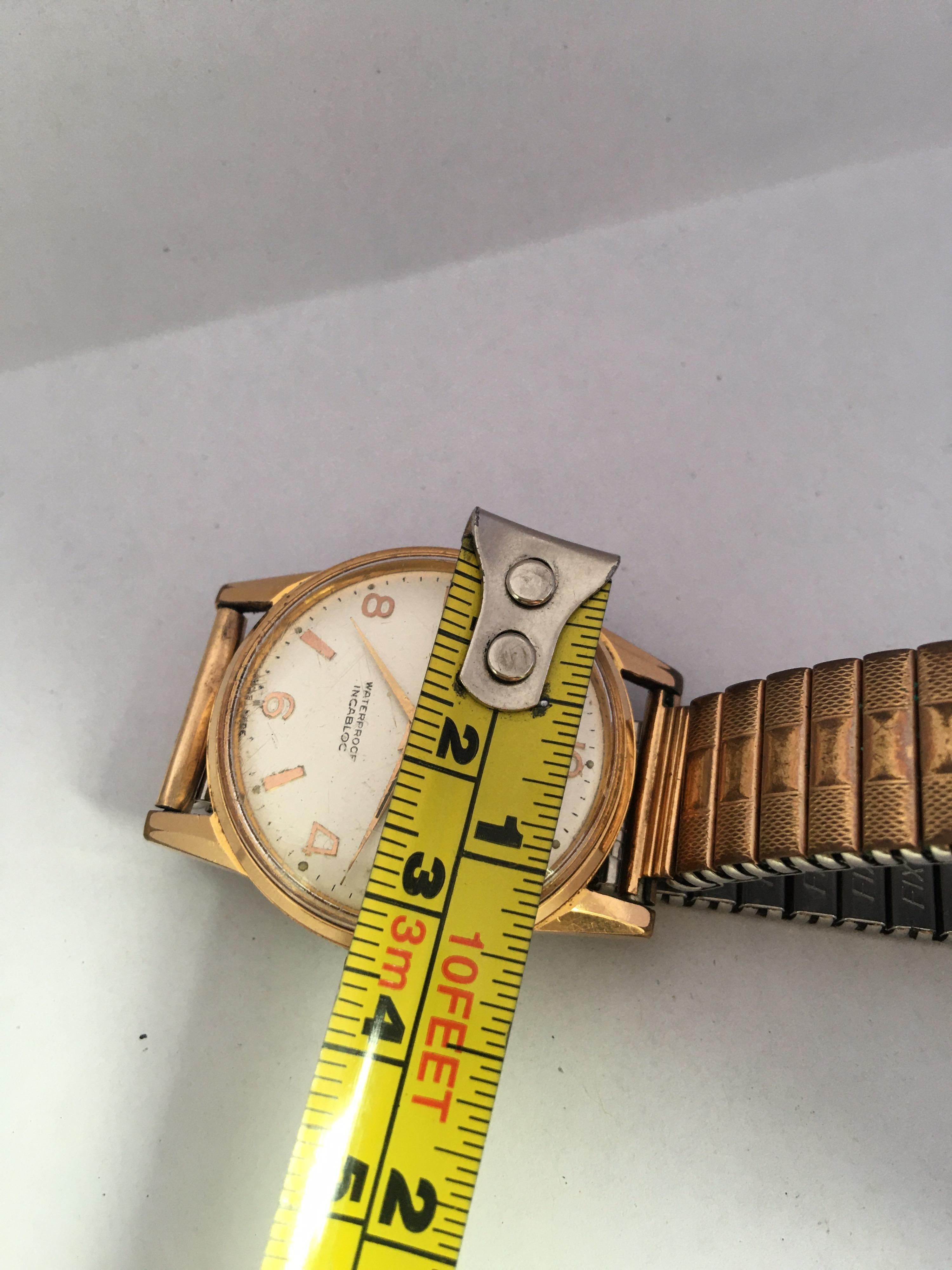 Vintage 1960s Gold-Plated and Stainless Steel 30 Rubis Swiss Automatic Watch 5