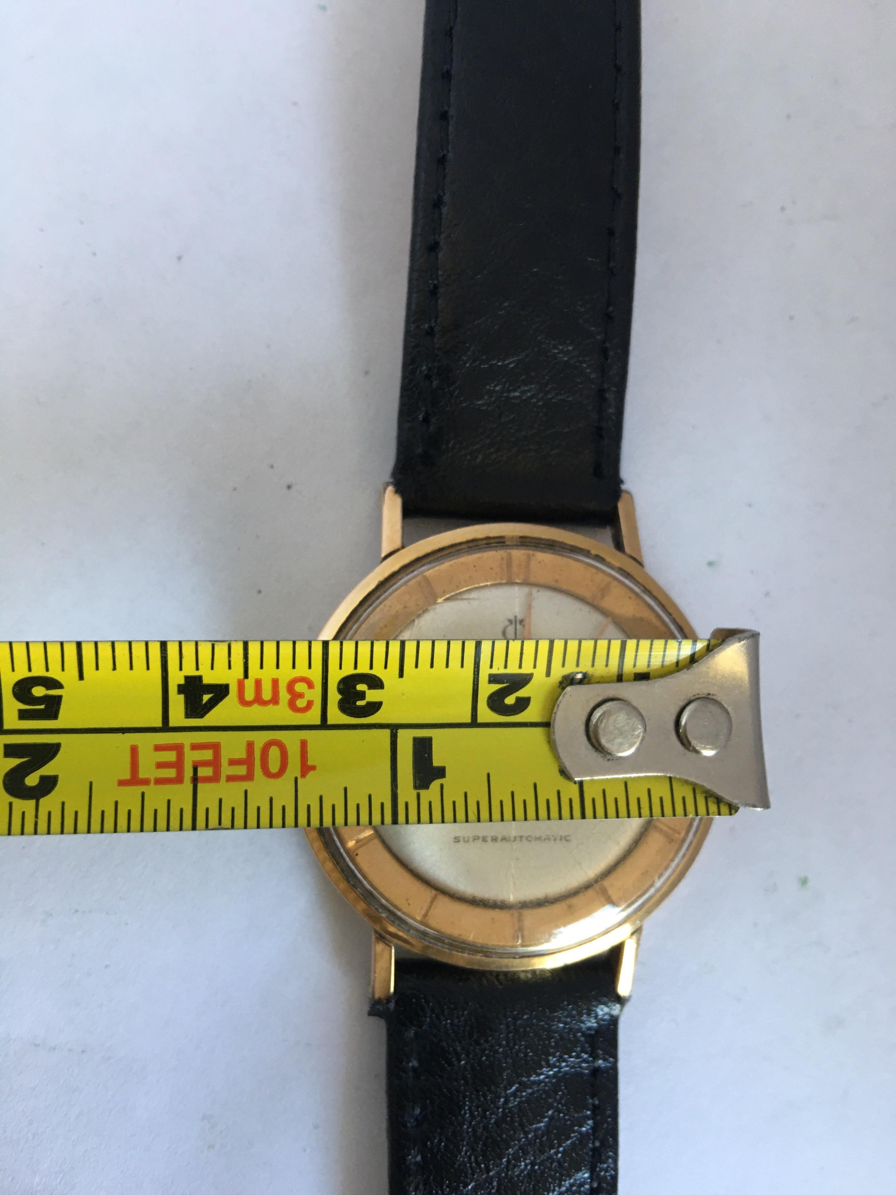 Vintage 1960er Jahre vergoldet und Edelstahlboden automatische Schweizer Uhr im Angebot 6