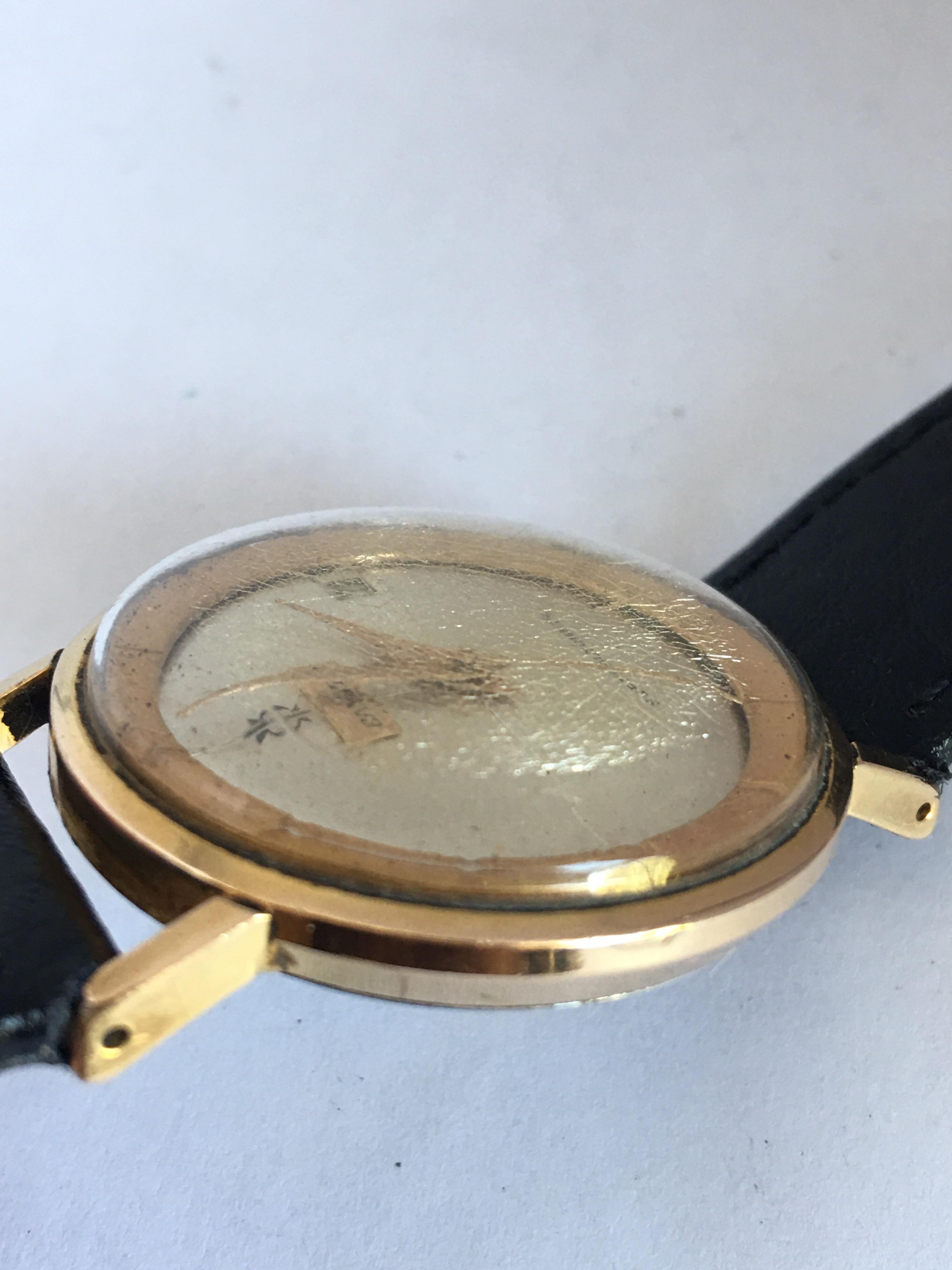 Vintage 1960er Jahre vergoldet und Edelstahlboden automatische Schweizer Uhr im Angebot 7