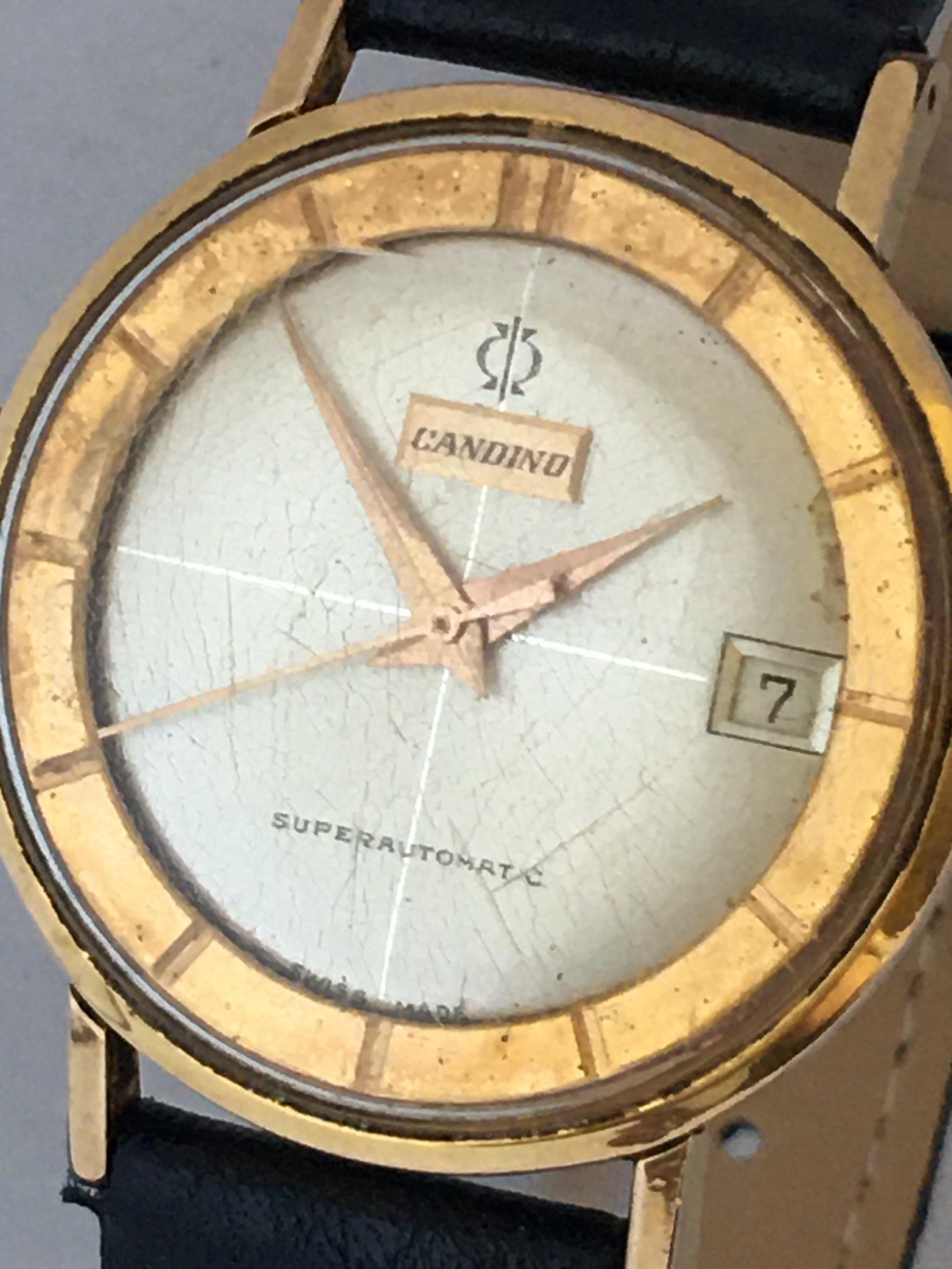 Vintage 1960er Jahre vergoldet und Edelstahlboden automatische Schweizer Uhr für Damen oder Herren im Angebot