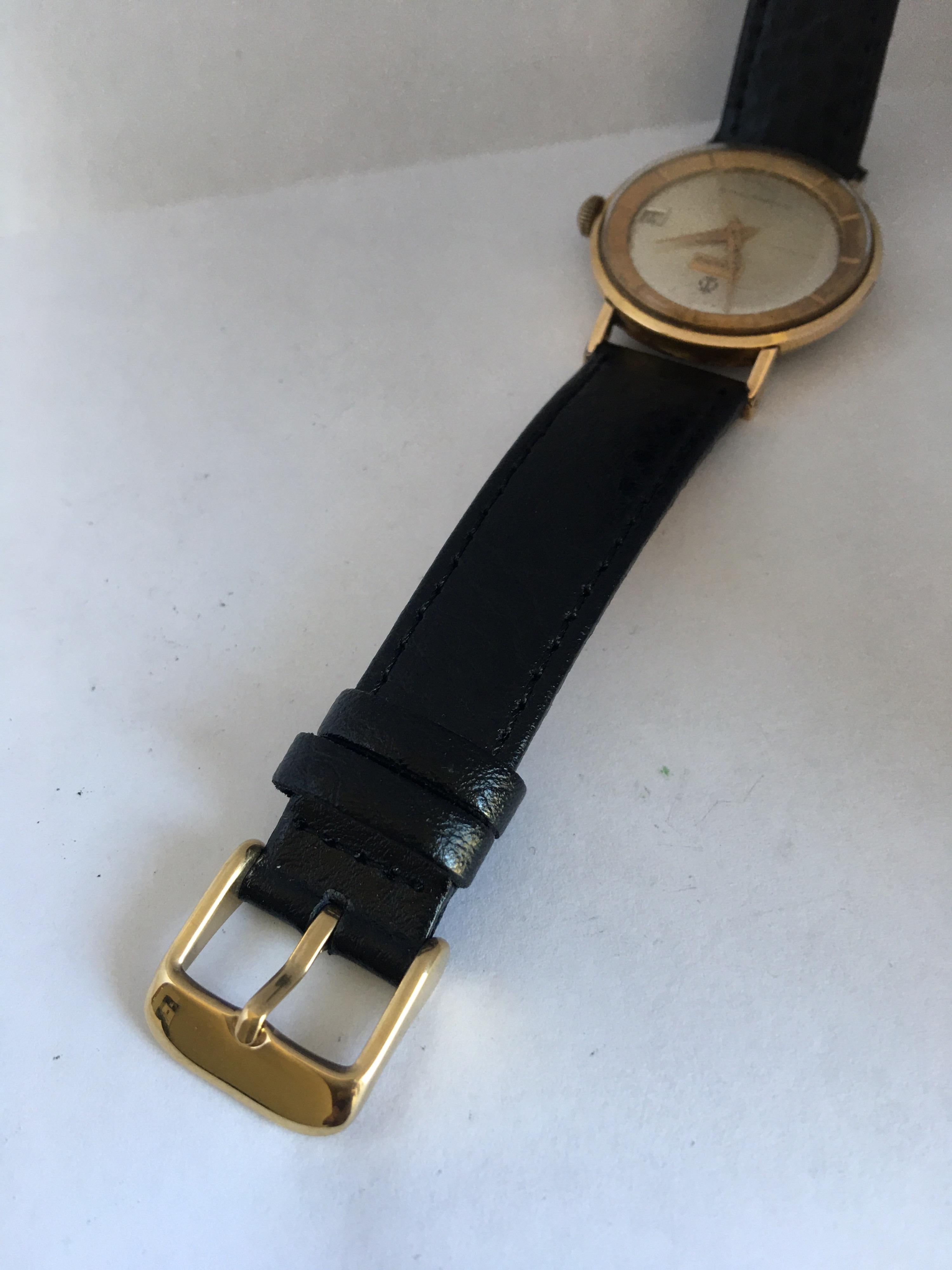 Vintage 1960er Jahre vergoldet und Edelstahlboden automatische Schweizer Uhr im Angebot 4