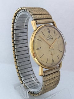 Vintage 1960s Gold-Plated and Stainless Steel Back Mechanical Swiss Watch