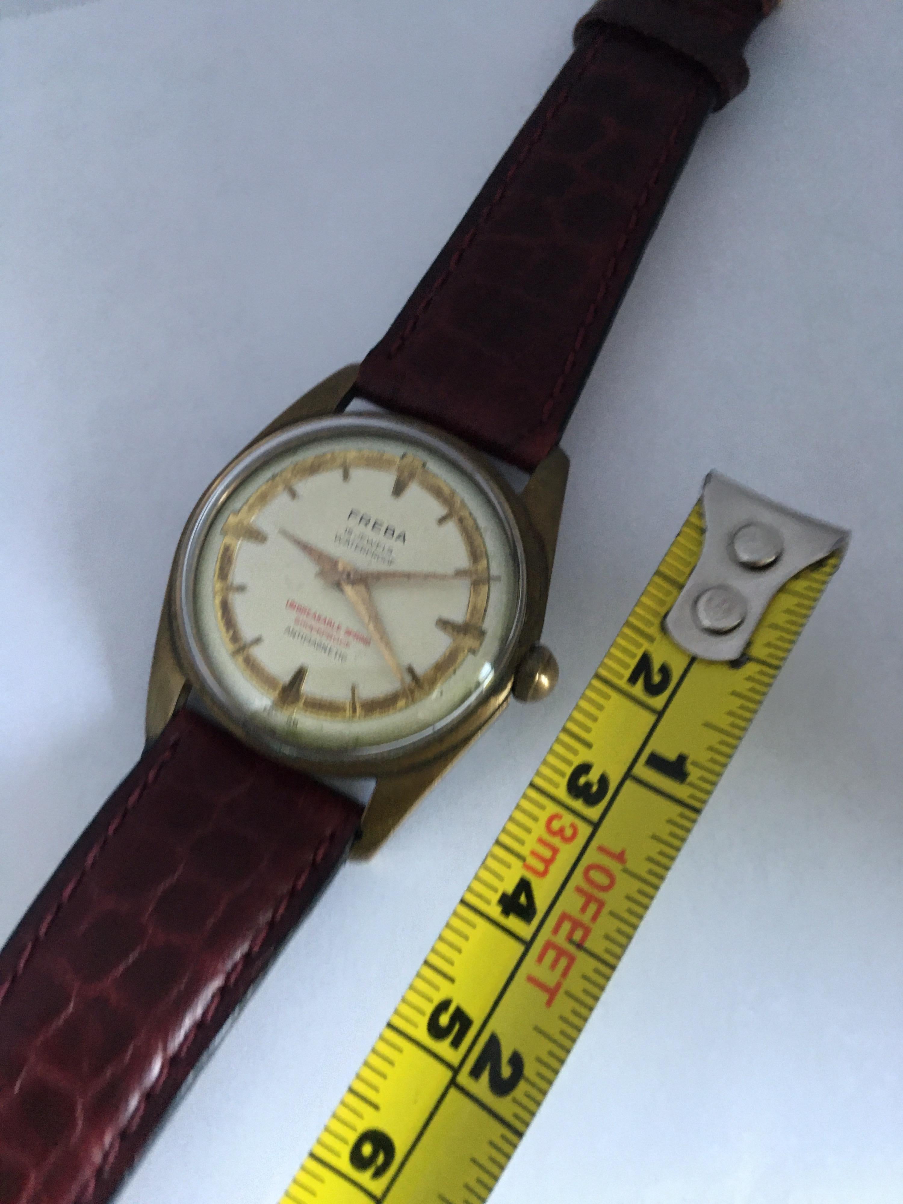 Vintage 1960s Gold-Plated and Stainless Steel Back Mechanical Watch For Sale 5