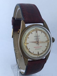 Vintage 1960s Gold-Plated and Stainless Steel Back Mechanical Watch