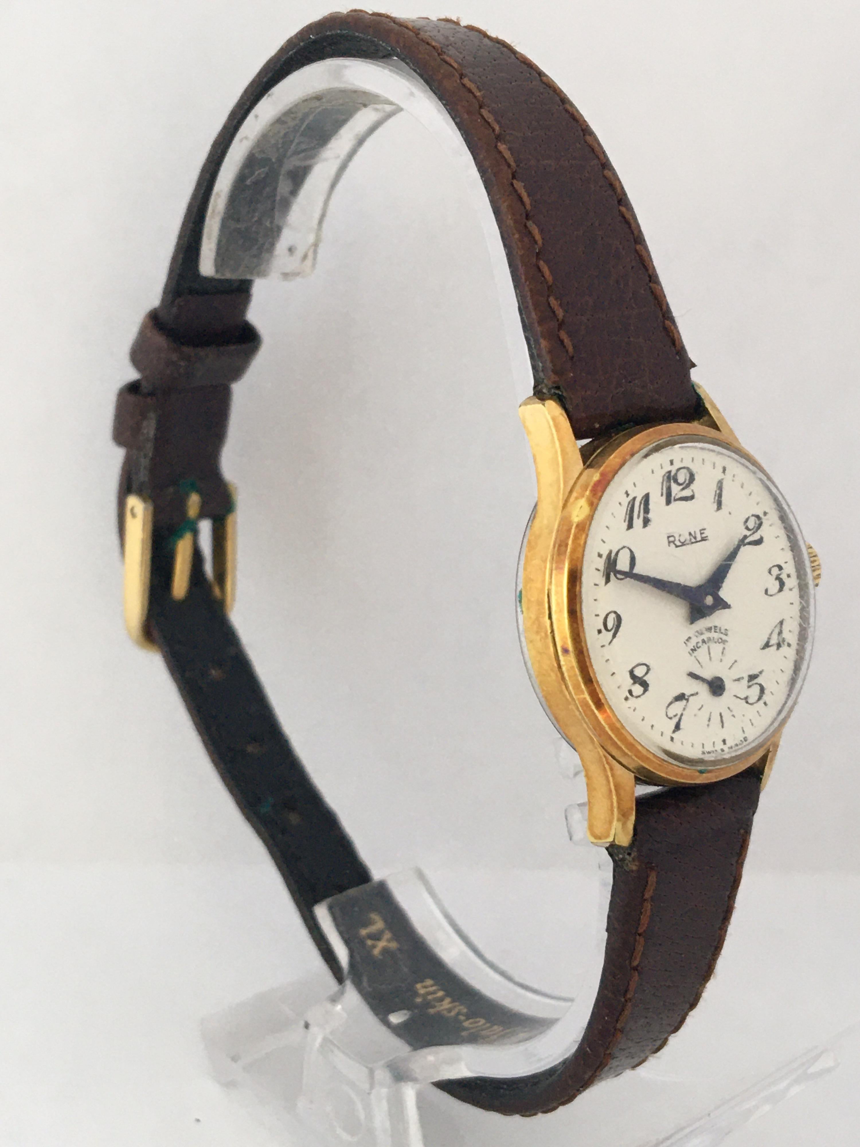 Vintage 1960s Gold-Plated and Stainless Steel Back Rone Ladies Mechanical Watch 2