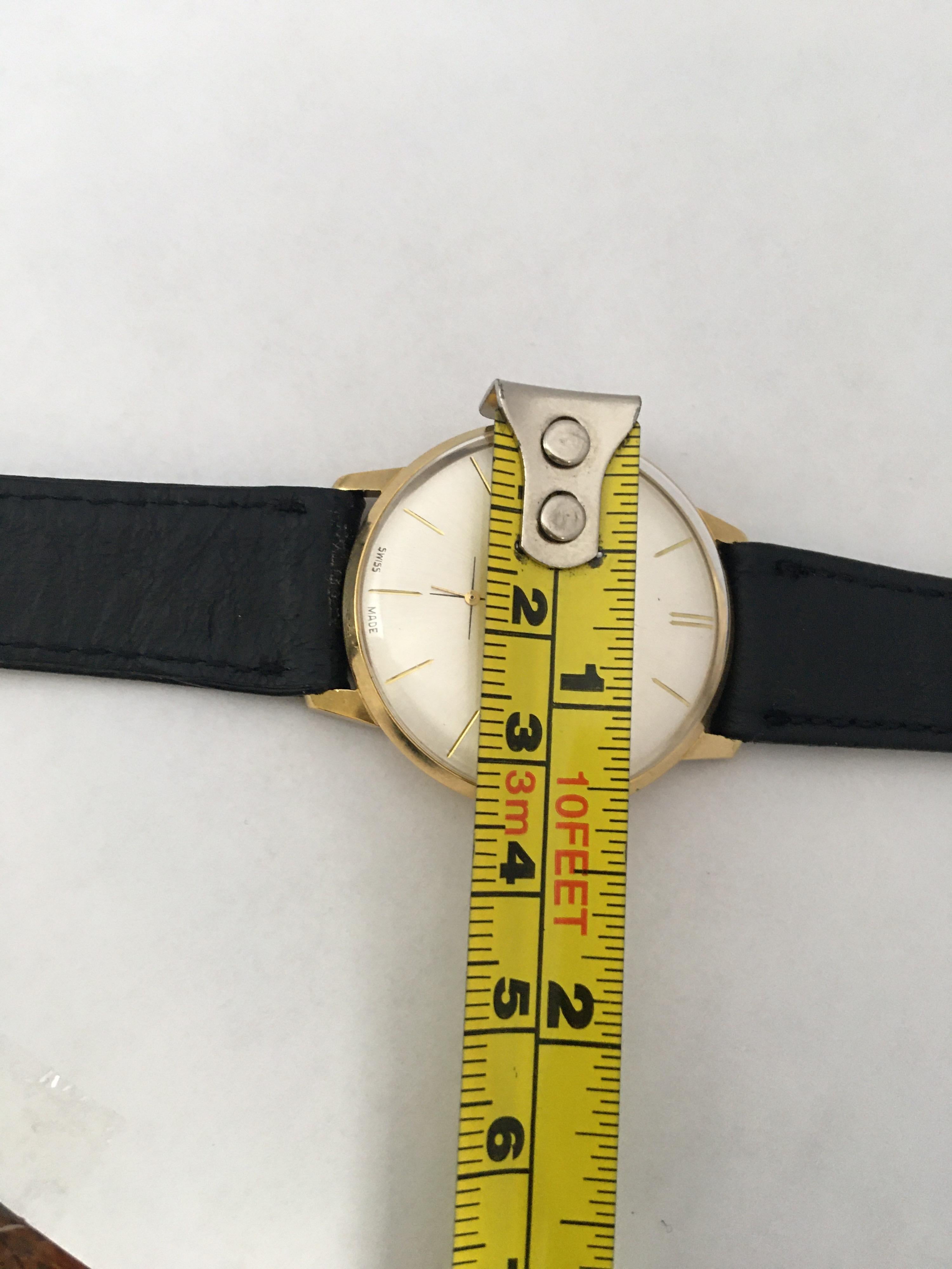 Vintage 1960s Gold-Plated and Stainless Steel Back Swiss Mechanical Watch 4