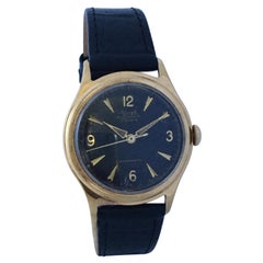 Vintage 1960s Gold-Plated and Stainless Steel Bubble Back Automatic Watch