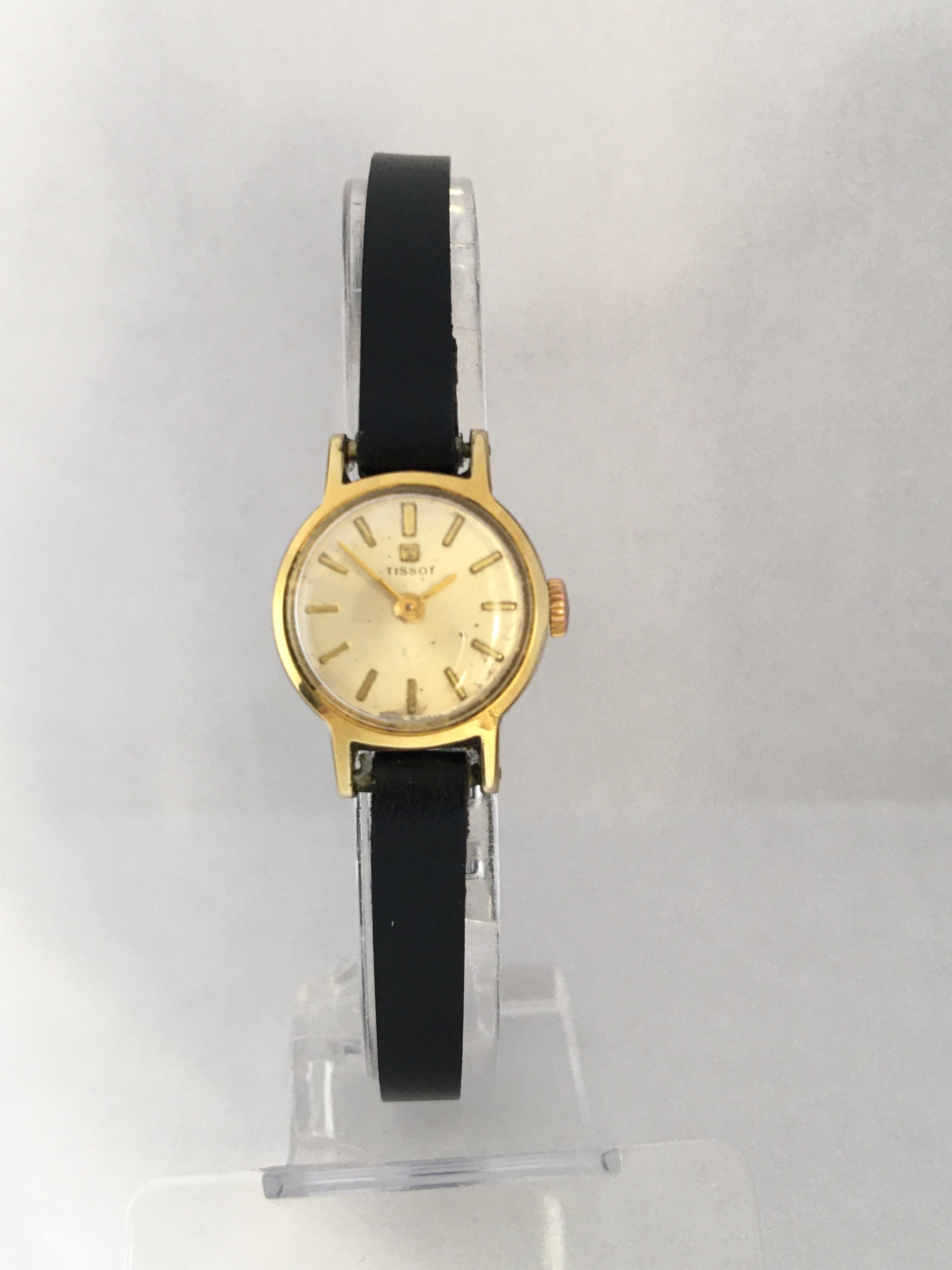 Vintage 1960s Gold-Plated and Stainless Steel TISSOT Ladies Mechanical Watch For Sale 4