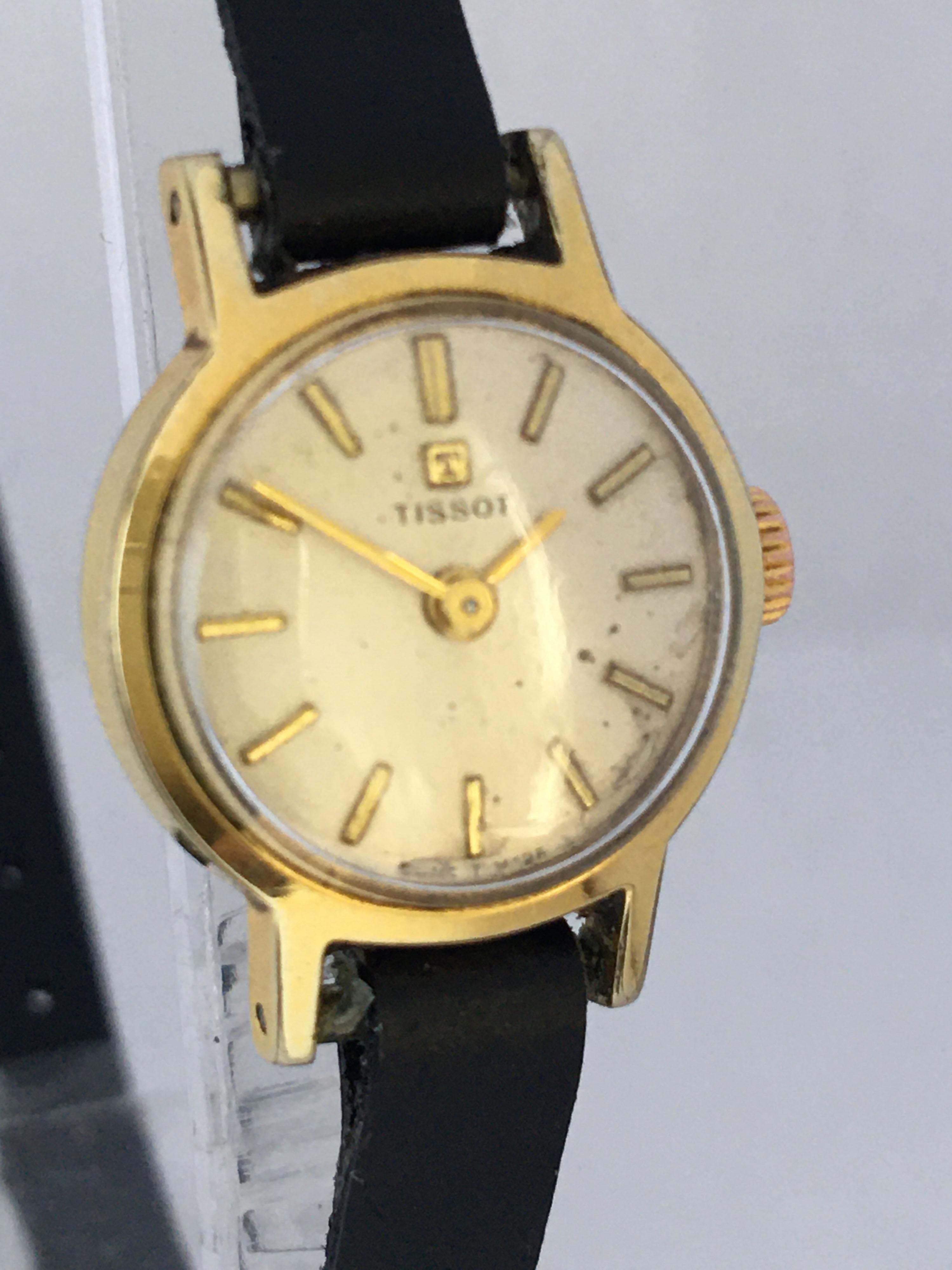 Vintage 1960s Gold-Plated and Stainless Steel TISSOT Ladies Mechanical Watch For Sale 5