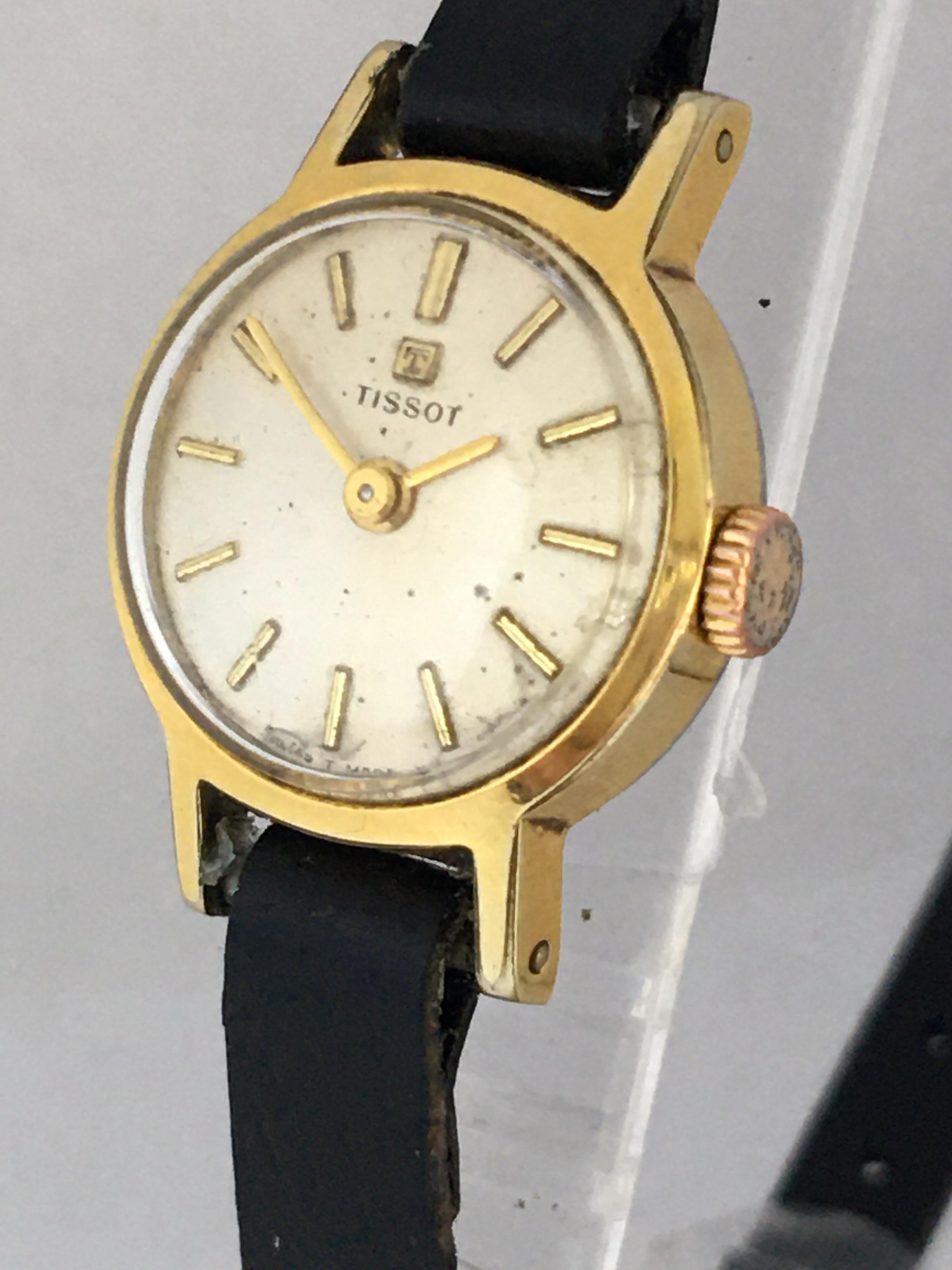 Vintage 1960s Gold-Plated and Stainless Steel TISSOT Ladies Mechanical Watch For Sale 6