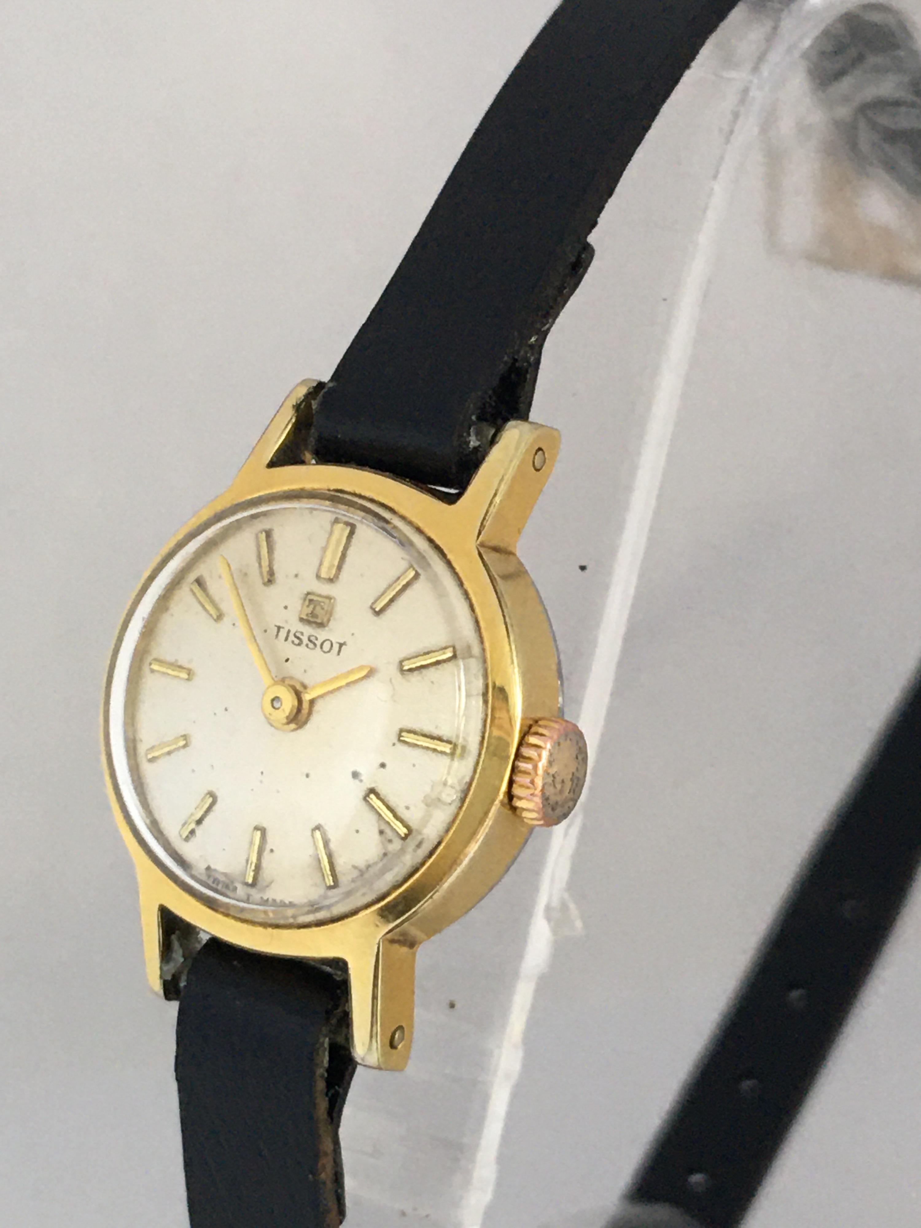 This beautiful pre-owned 17mm diameter vintage hand-winding ladies watch is in good working condition and it is ticking. Visible signs of ageing and wear with small and light on the glass and on the watch case as shown. The dial has aged as shown.