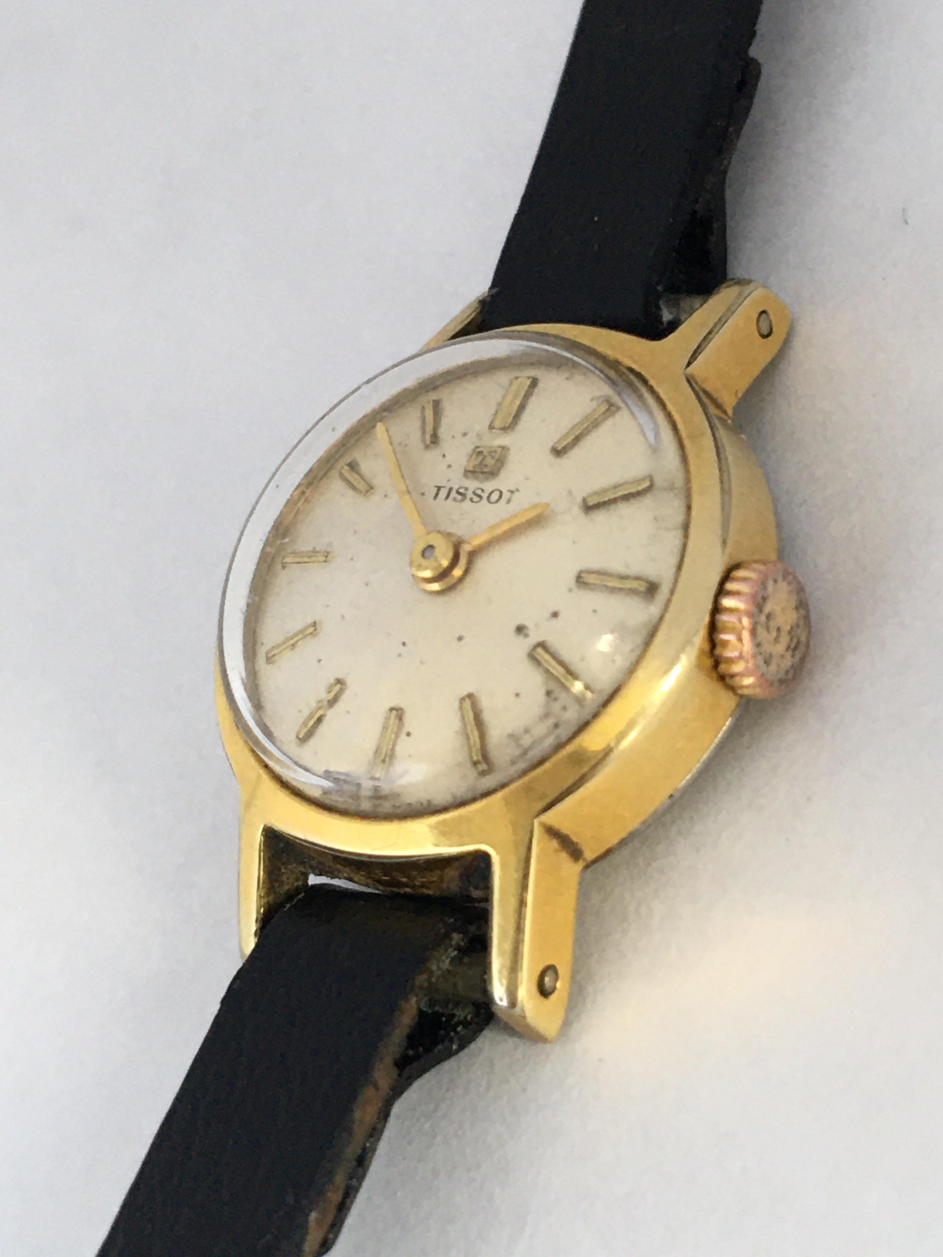 Vintage 1960s Gold-Plated and Stainless Steel TISSOT Ladies Mechanical Watch In Good Condition For Sale In Carlisle, GB