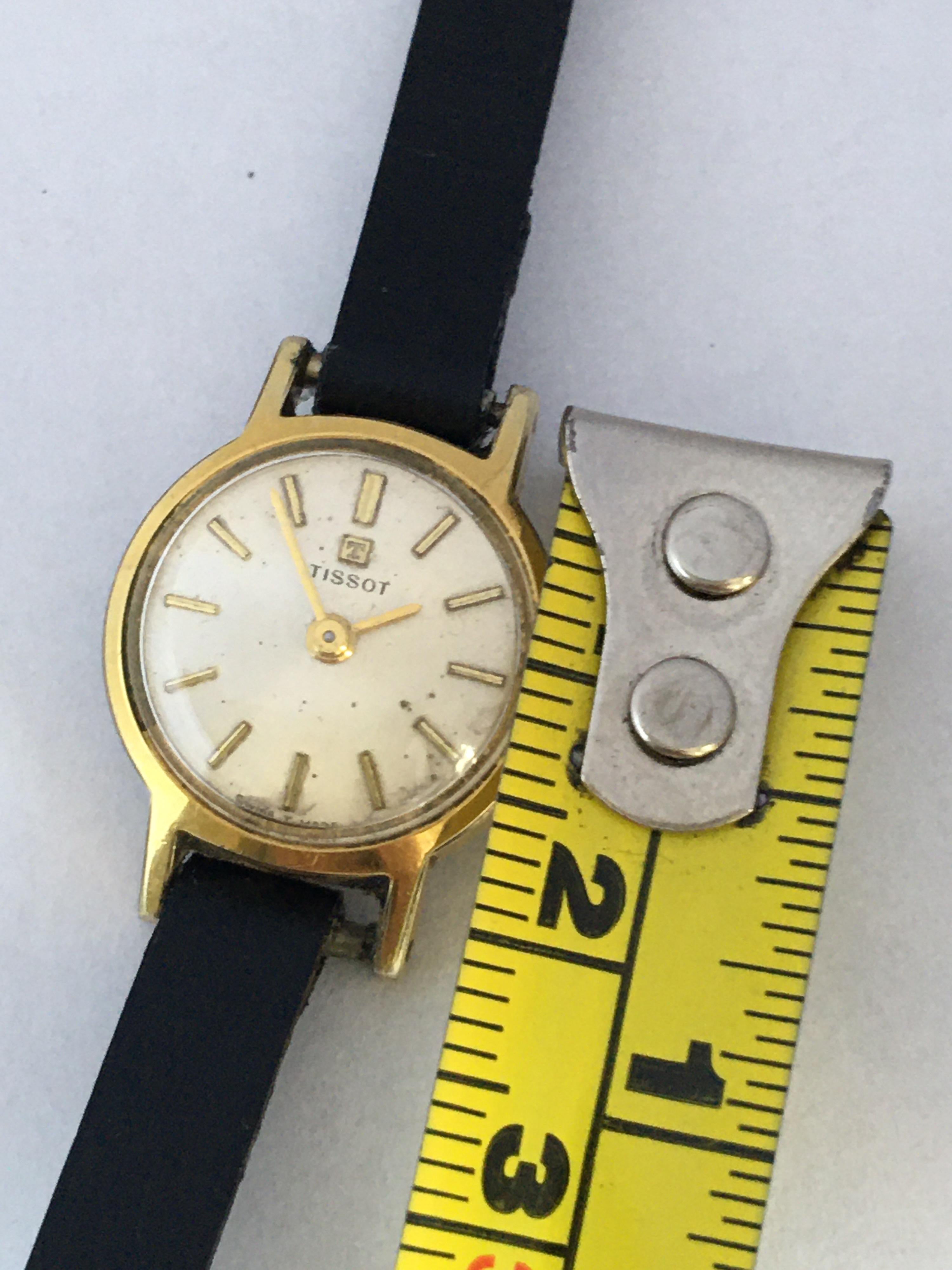 Vintage 1960s Gold-Plated and Stainless Steel TISSOT Ladies Mechanical Watch For Sale 2