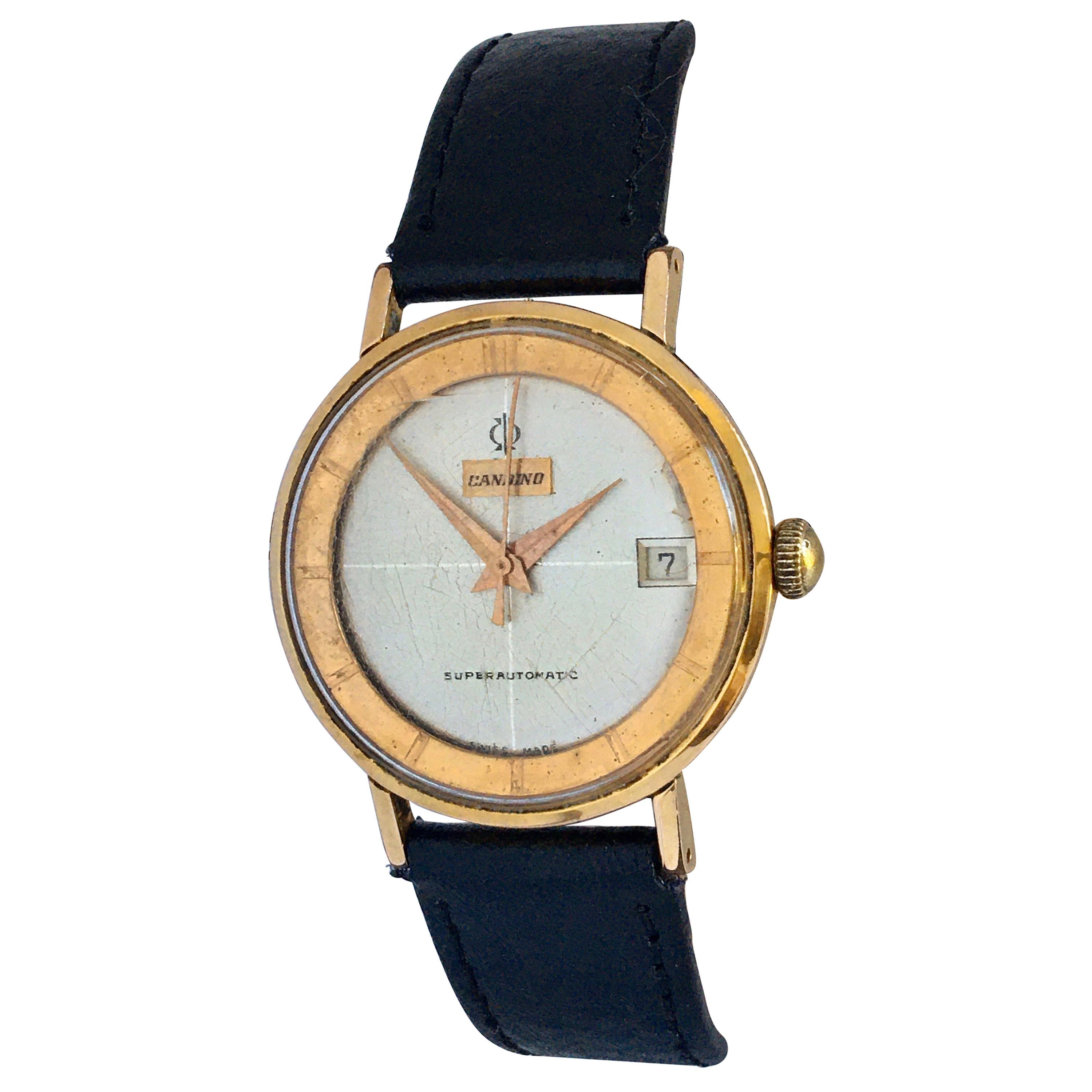 Vintage 1960s Gold-Plated Automatic Swiss Watch For Sale