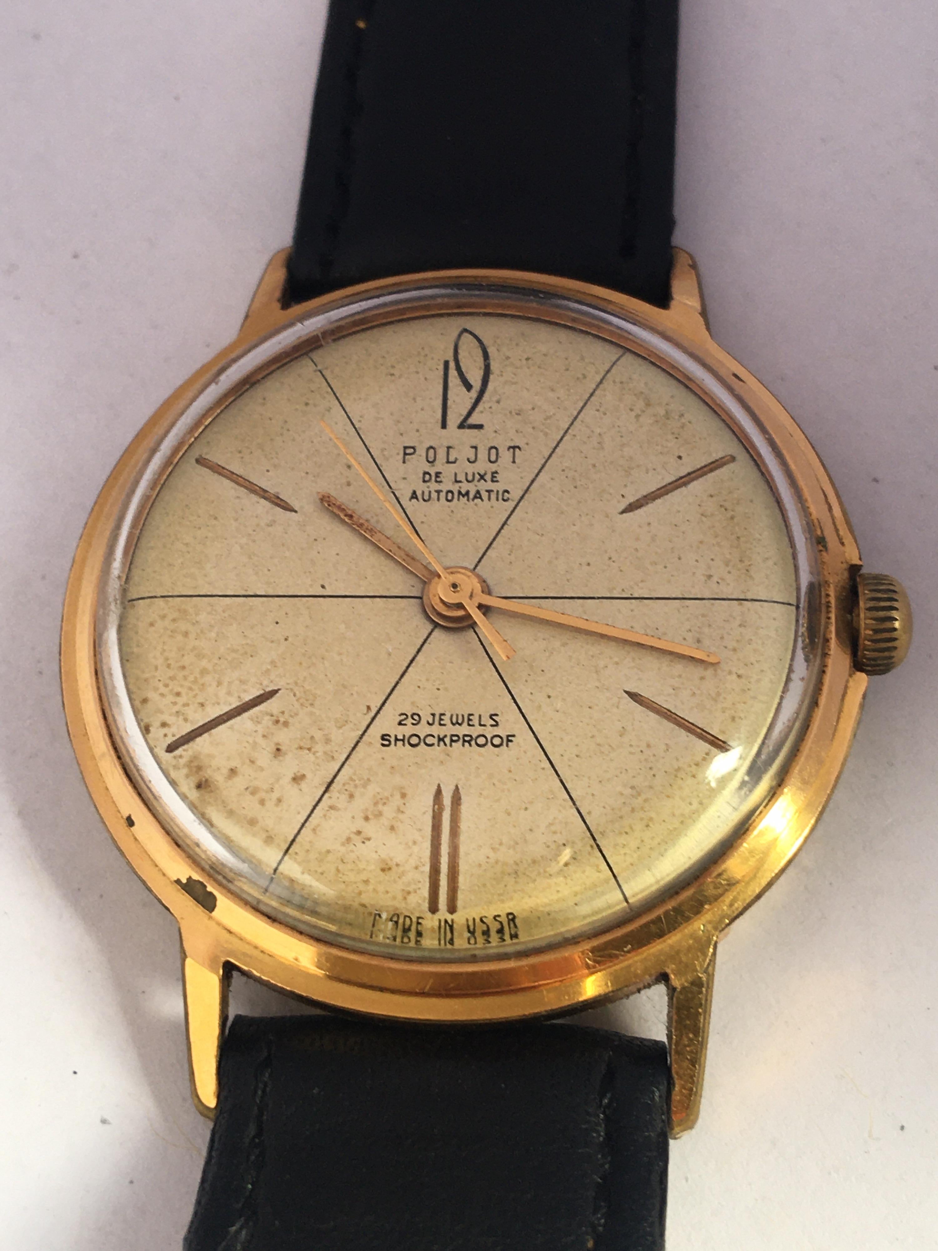 Vintage 1960s Gold-Plated Poljot 29 Jewels Automatic Watch 3