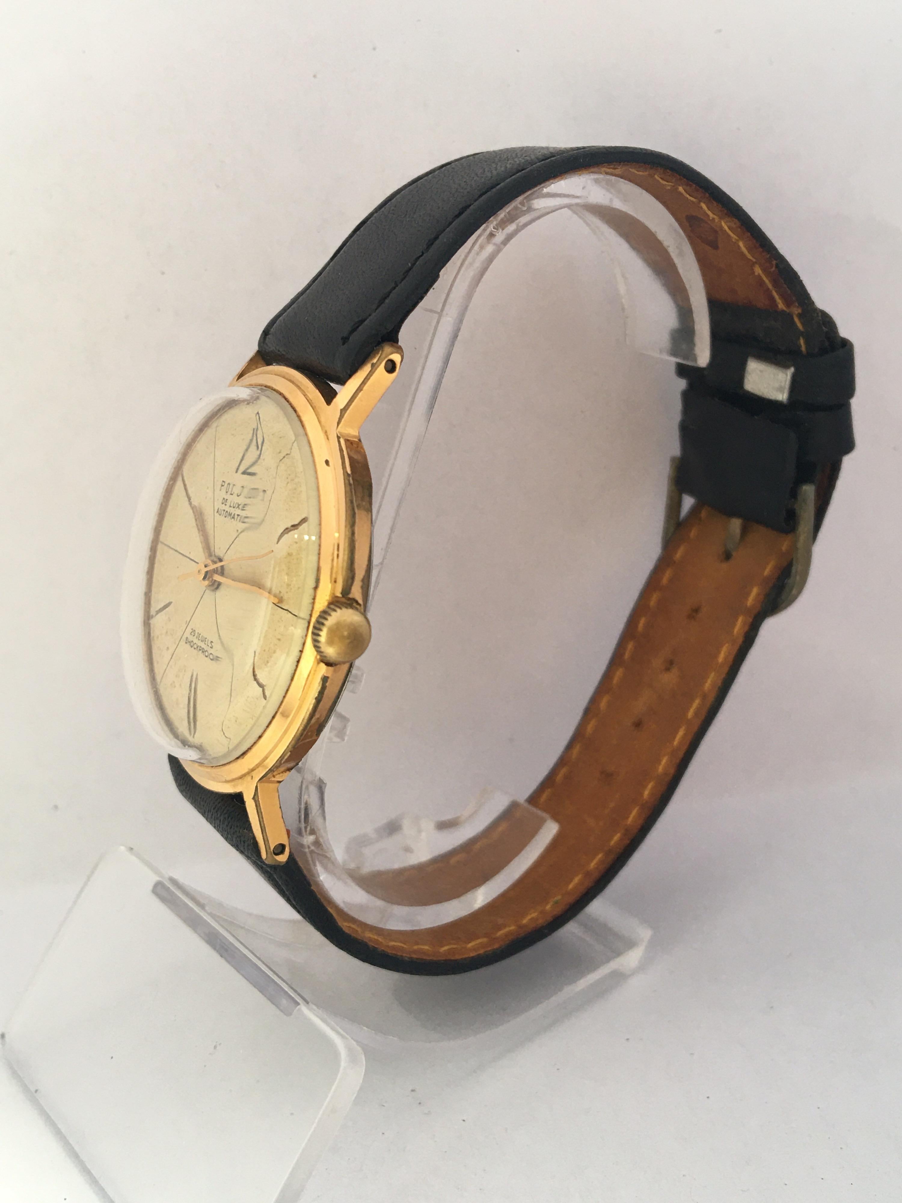 Vintage 1960s Gold-Plated Poljot 29 Jewels Automatic Watch In Good Condition In Carlisle, GB