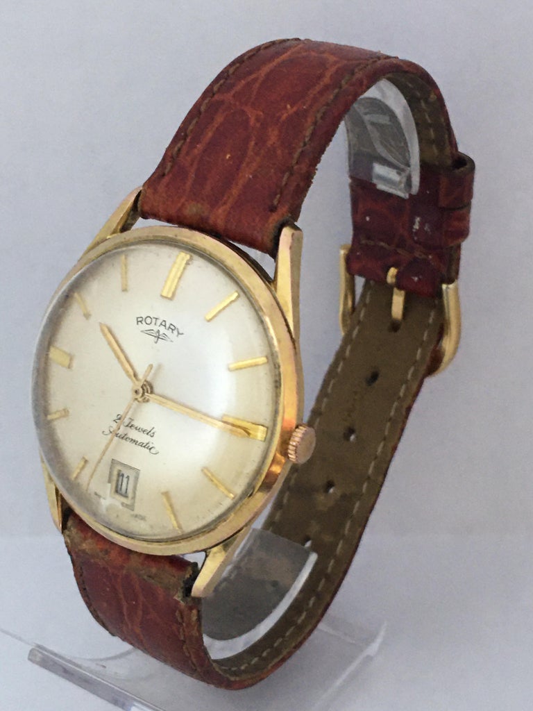 Vintage 1960s Gold-Plated Rotary 21 Jewels Automatic Watch ...