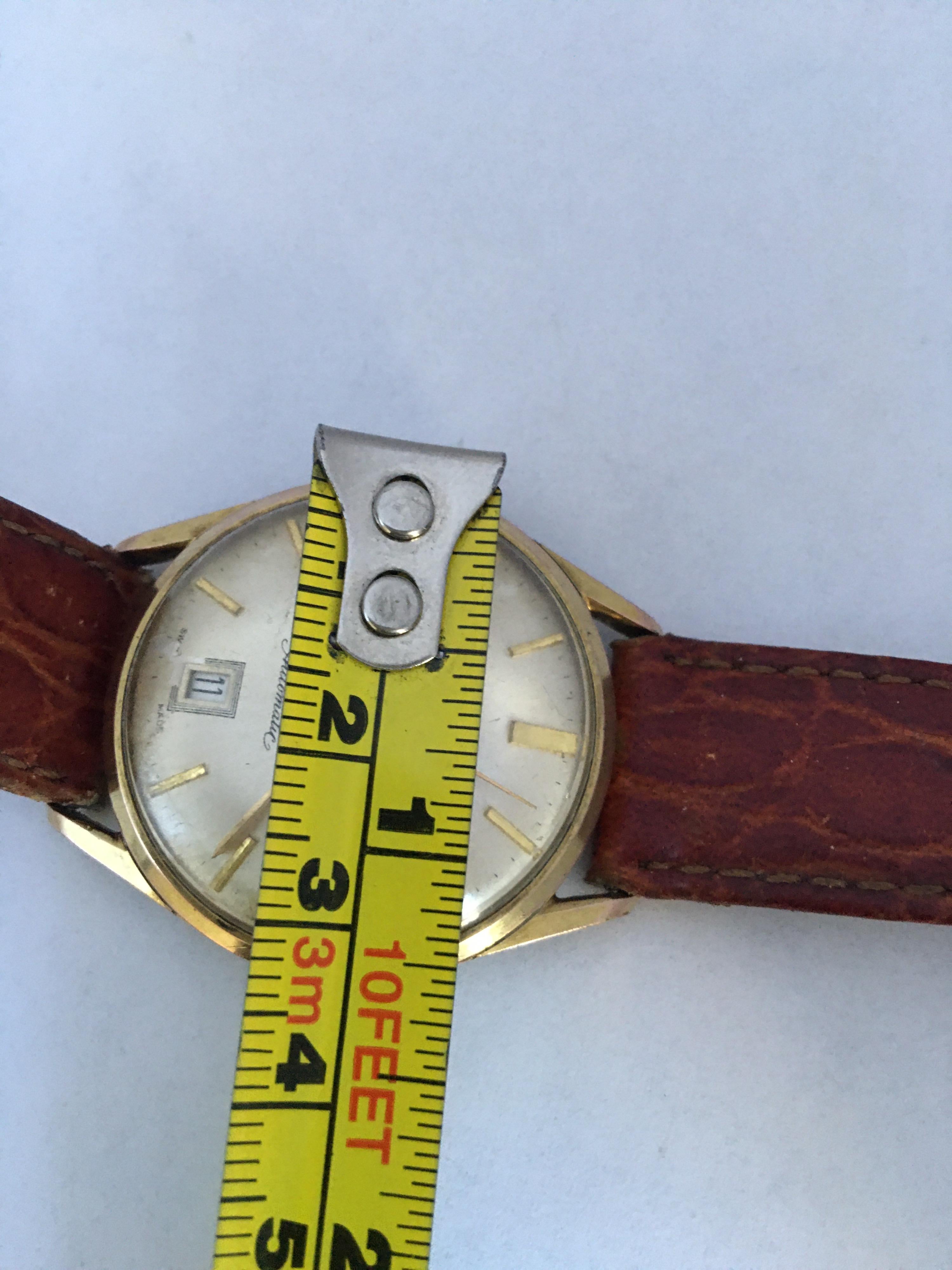 Vintage 1960s Gold-Plated Rotary 21 Jewels Automatic Watch For Sale 2