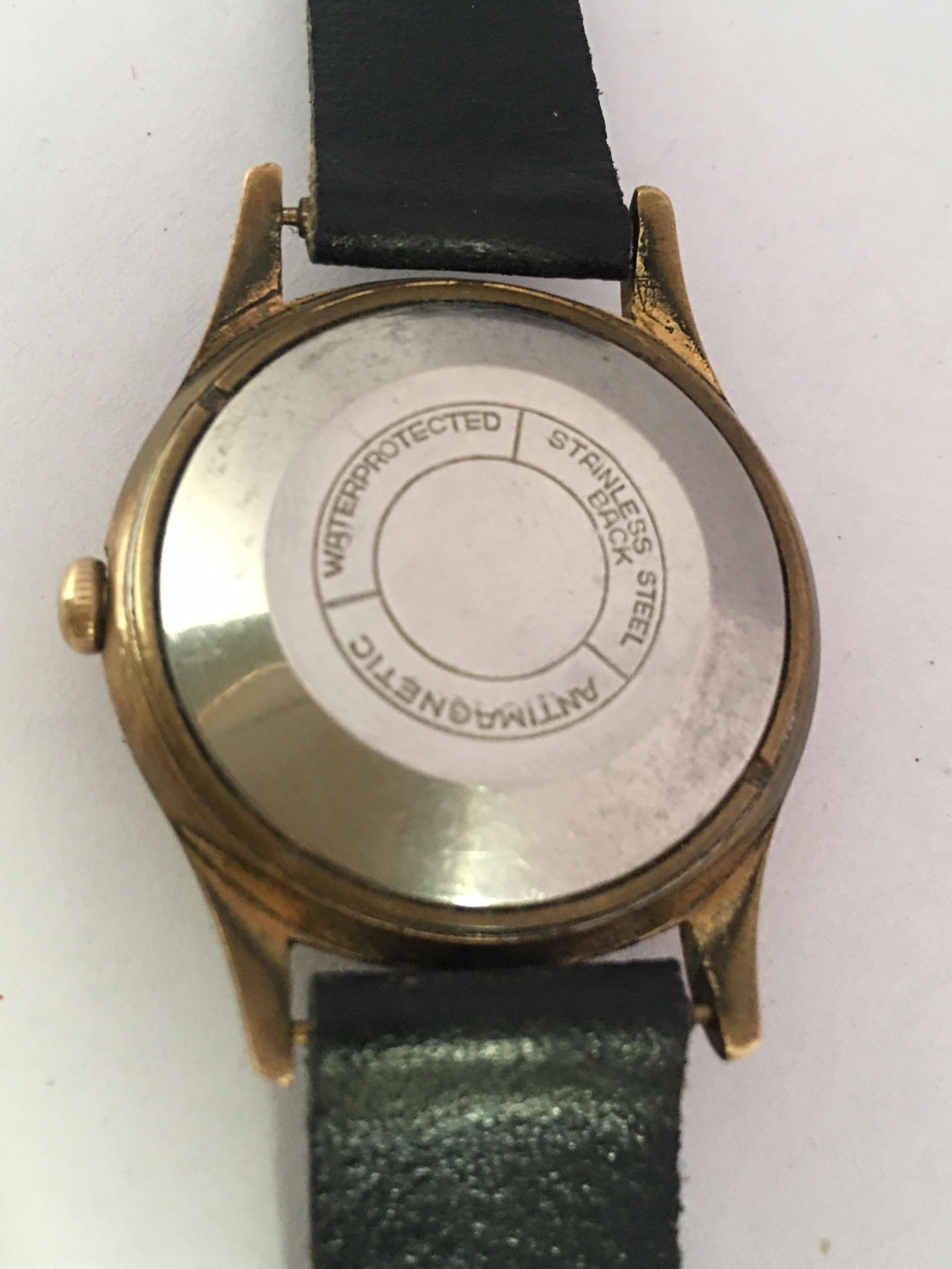 Vintage 1960s Gold-Plated and Stainless Steel Back 25Jewels Automatic Wristwatch For Sale 1