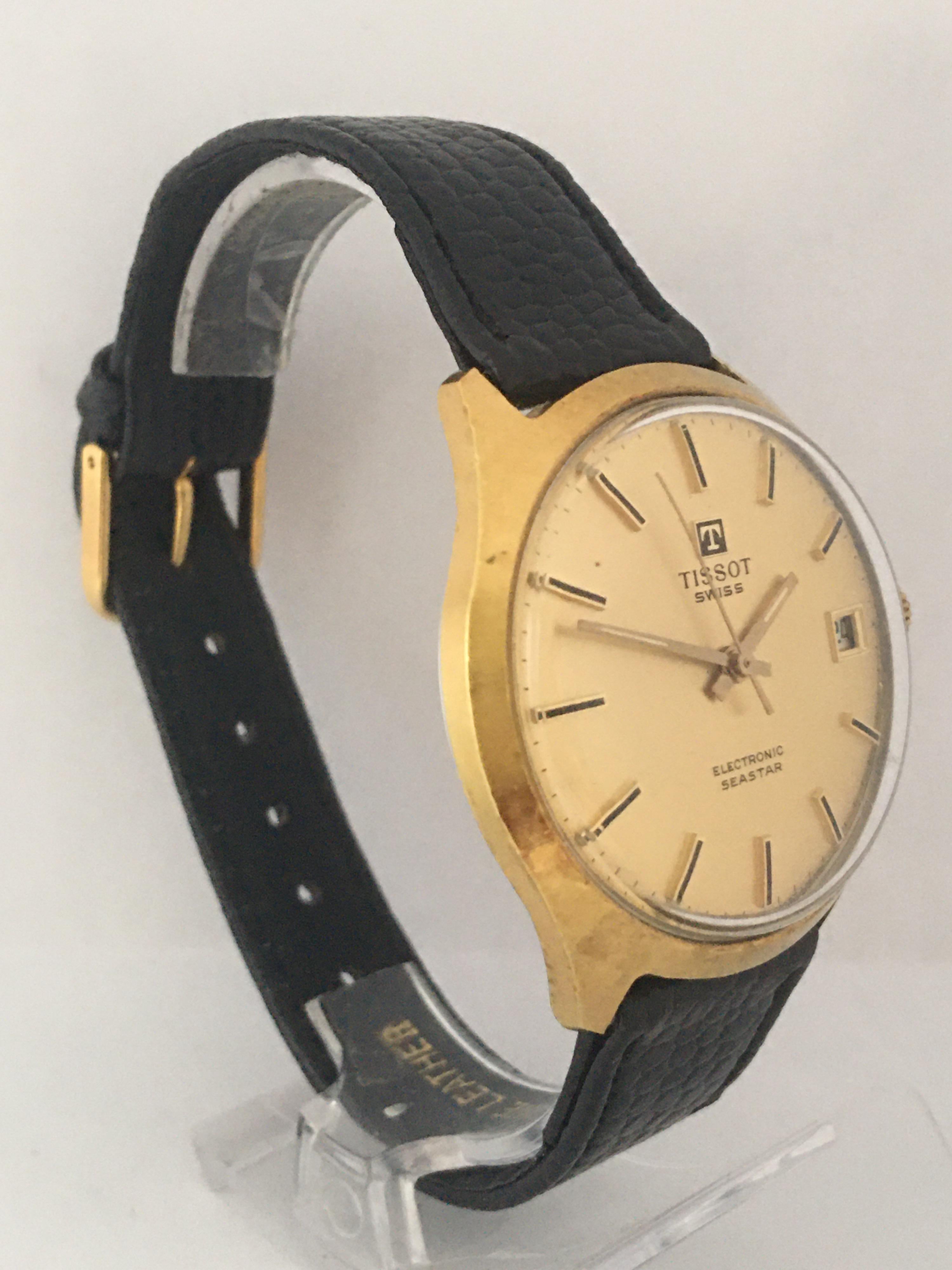 Vintage 1960s Gold-Plated TISSOT Electronic Seastar Watch For Sale 3