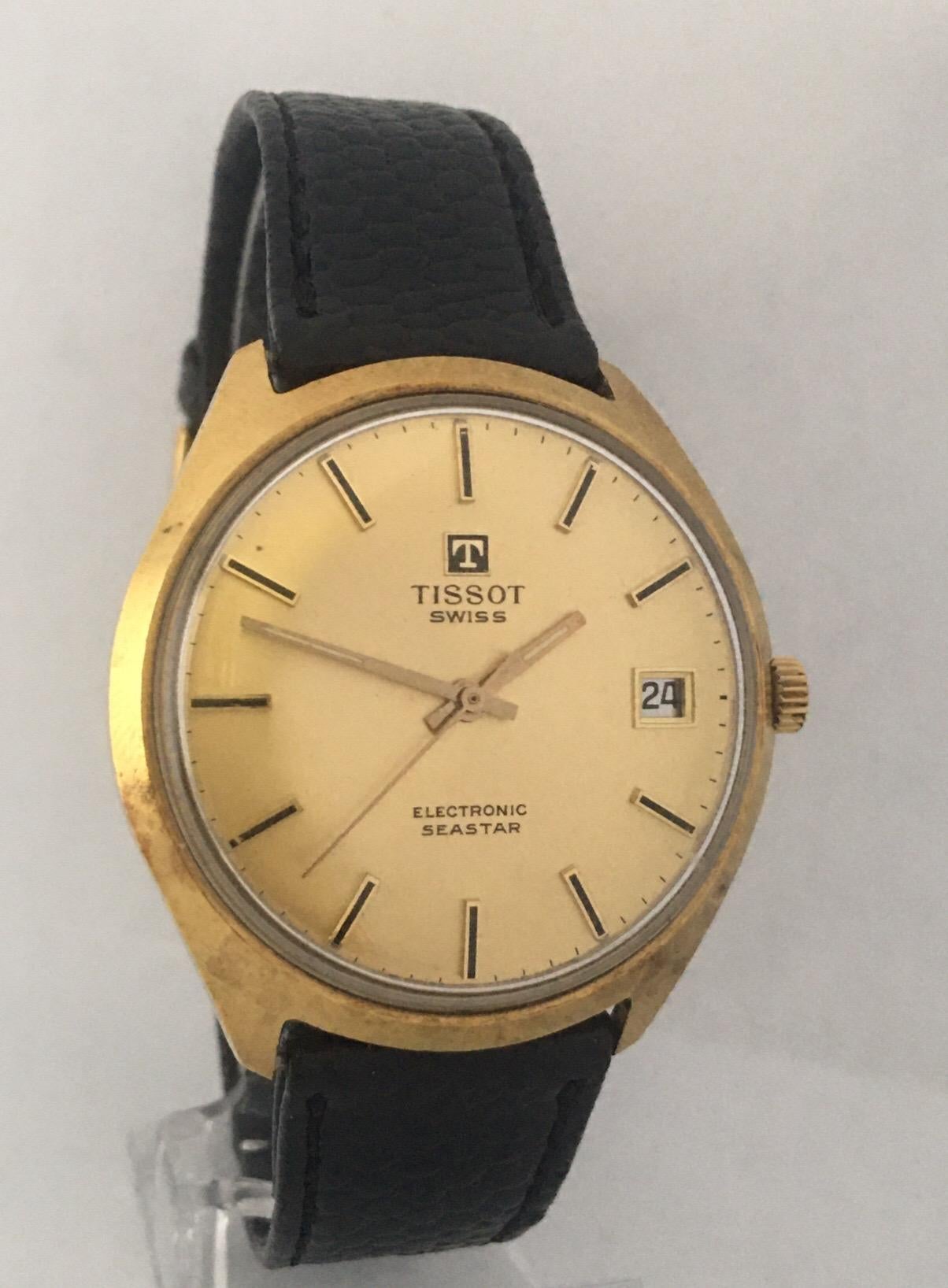 This beautiful vintage 38mm case diameter battery operated watch is working and it is running well. Visible signs of ageing and wear with light scratches on the watch case . 

Please study the images carefully as form part of the description.
