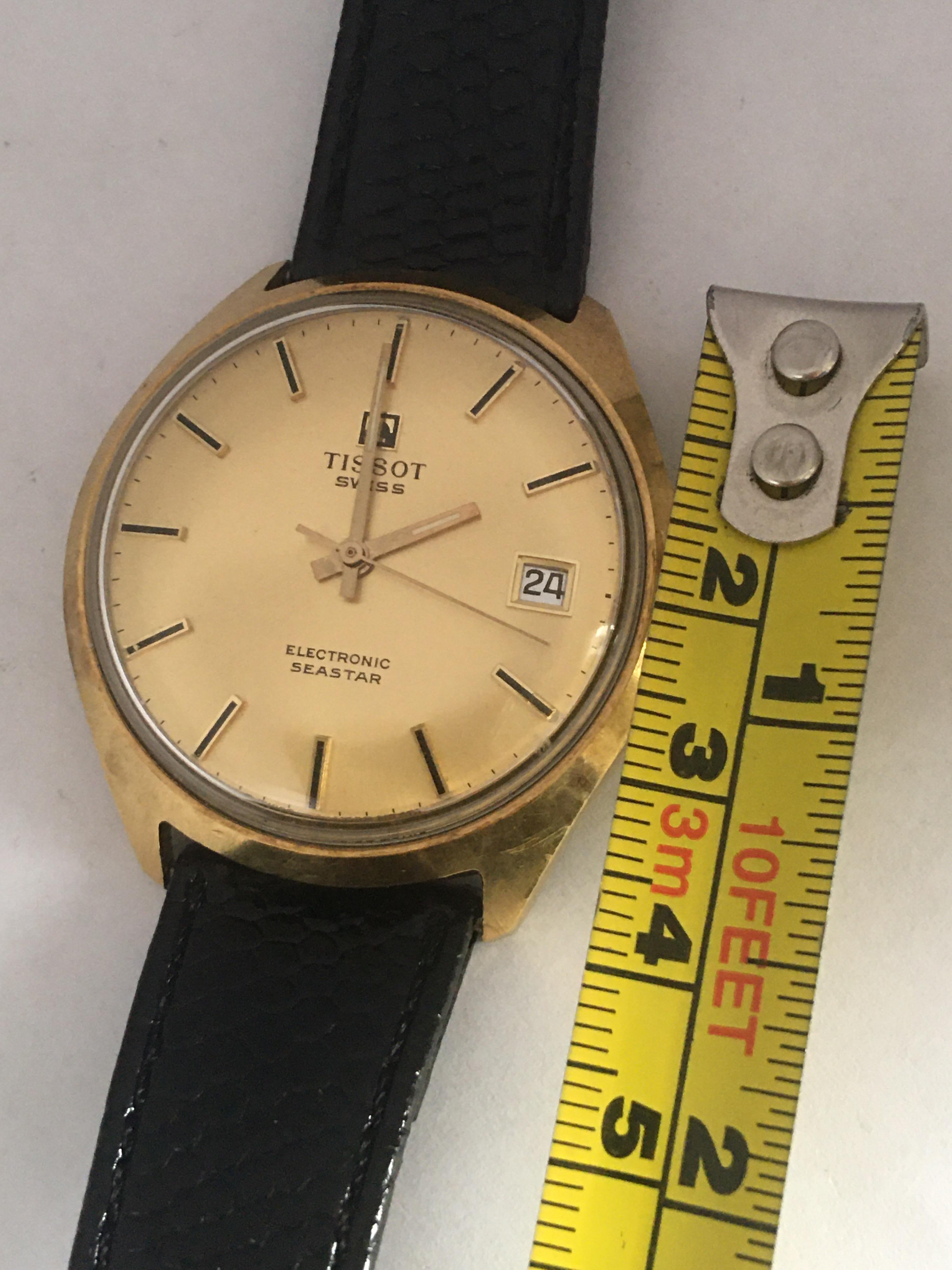 Vintage 1960s Gold-Plated TISSOT Electronic Seastar Watch For Sale 1