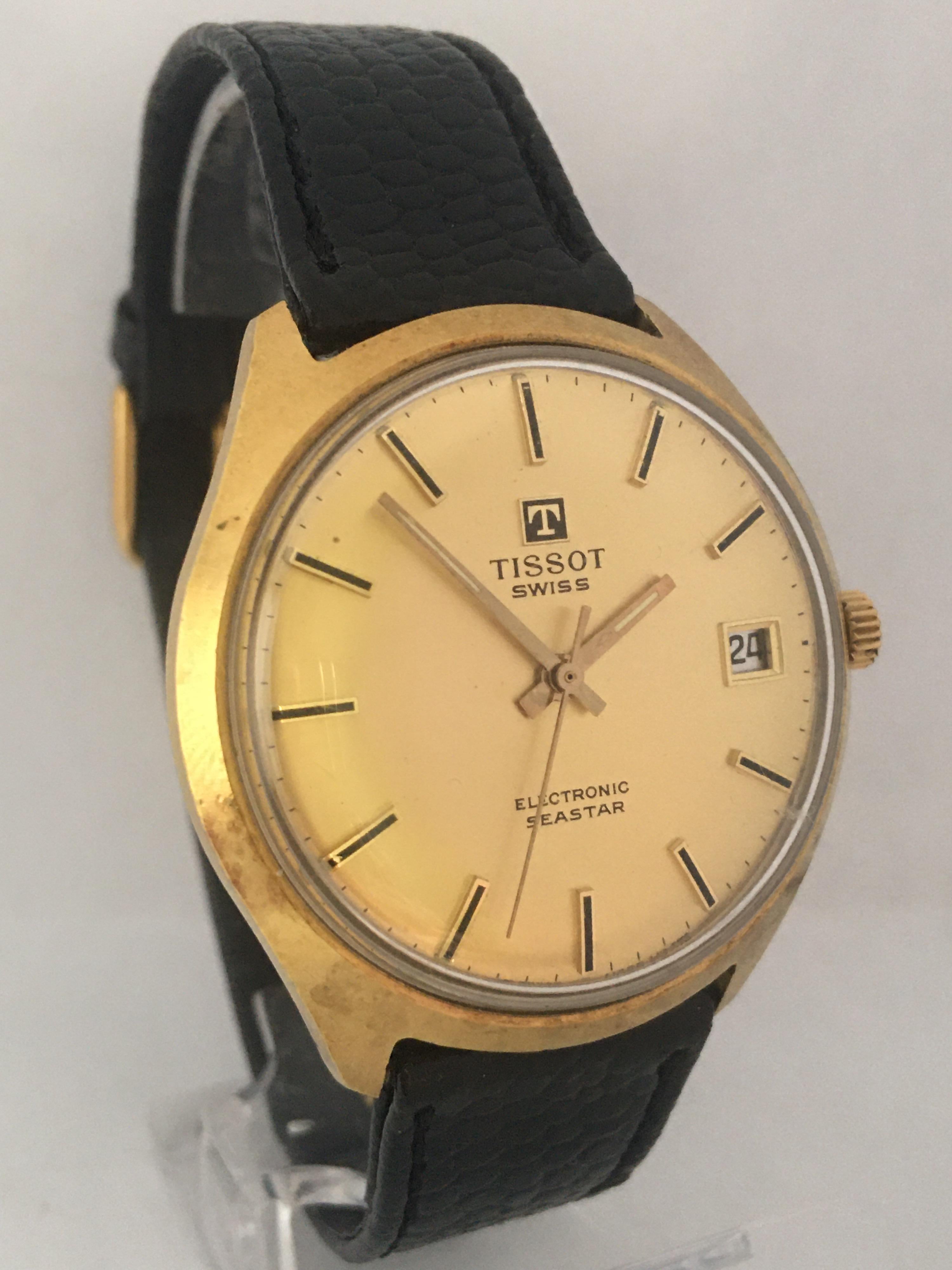 Vintage 1960s Gold-Plated TISSOT Electronic Seastar Watch For Sale 2