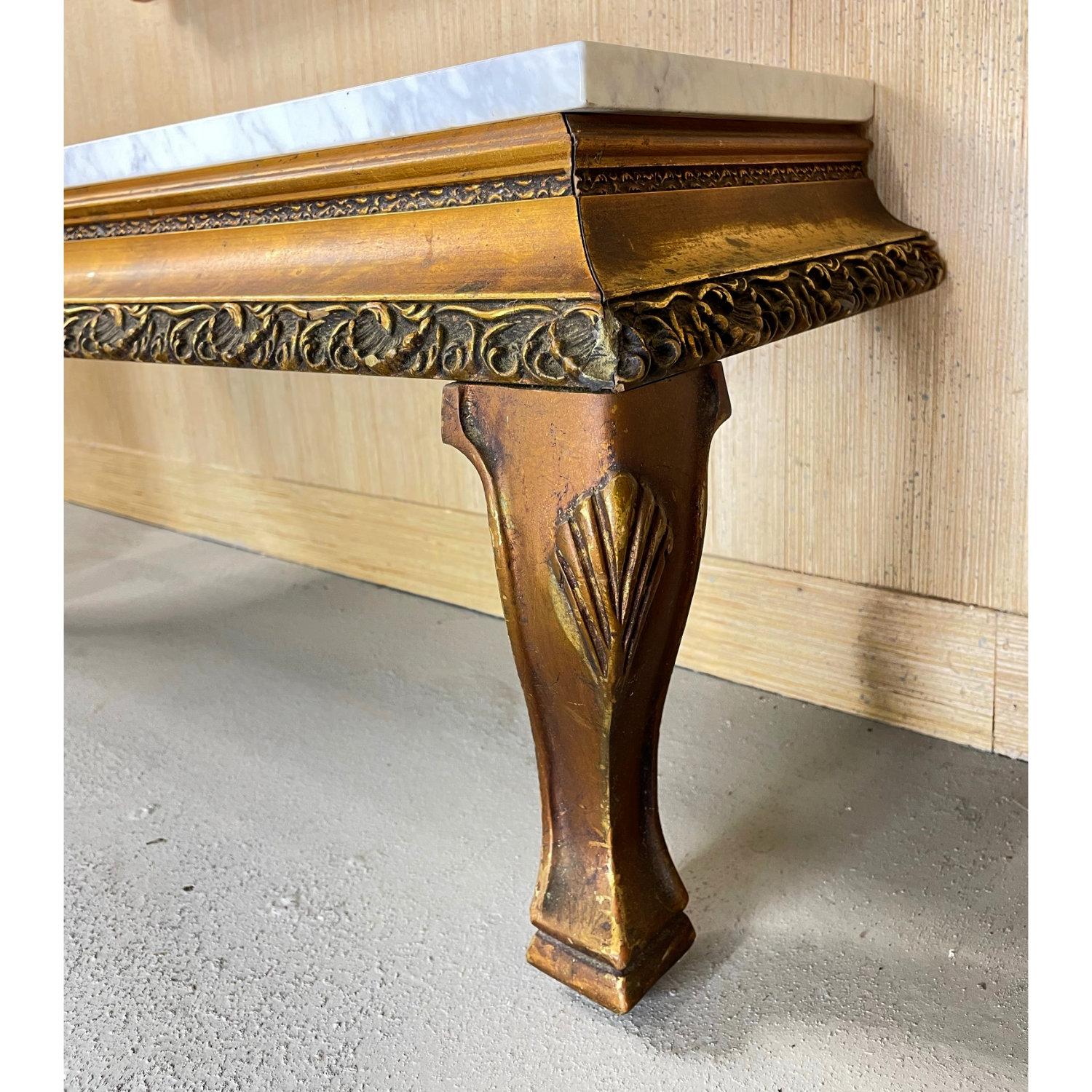 gold and mirror console table