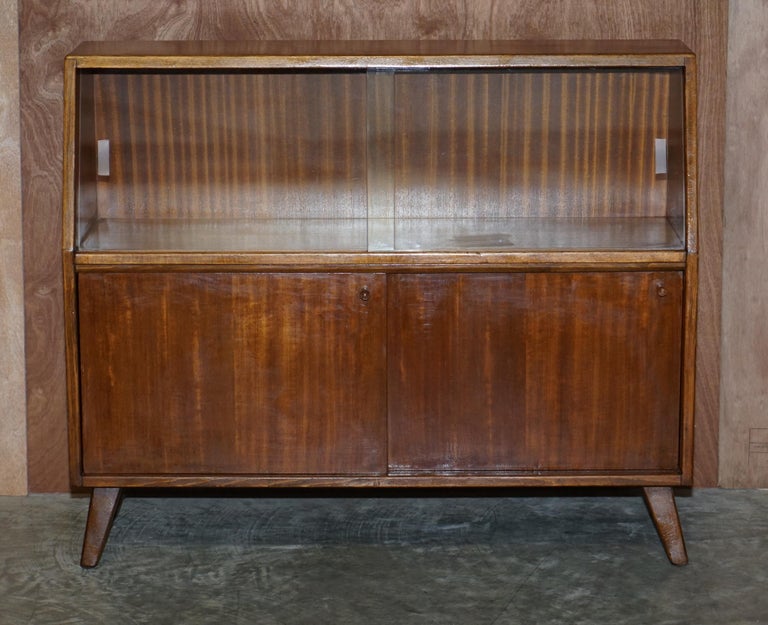 Glass Vintage 1960's Greaves and Thomas G&T Put U Up Modular Sideboards Glazed Doors For Sale