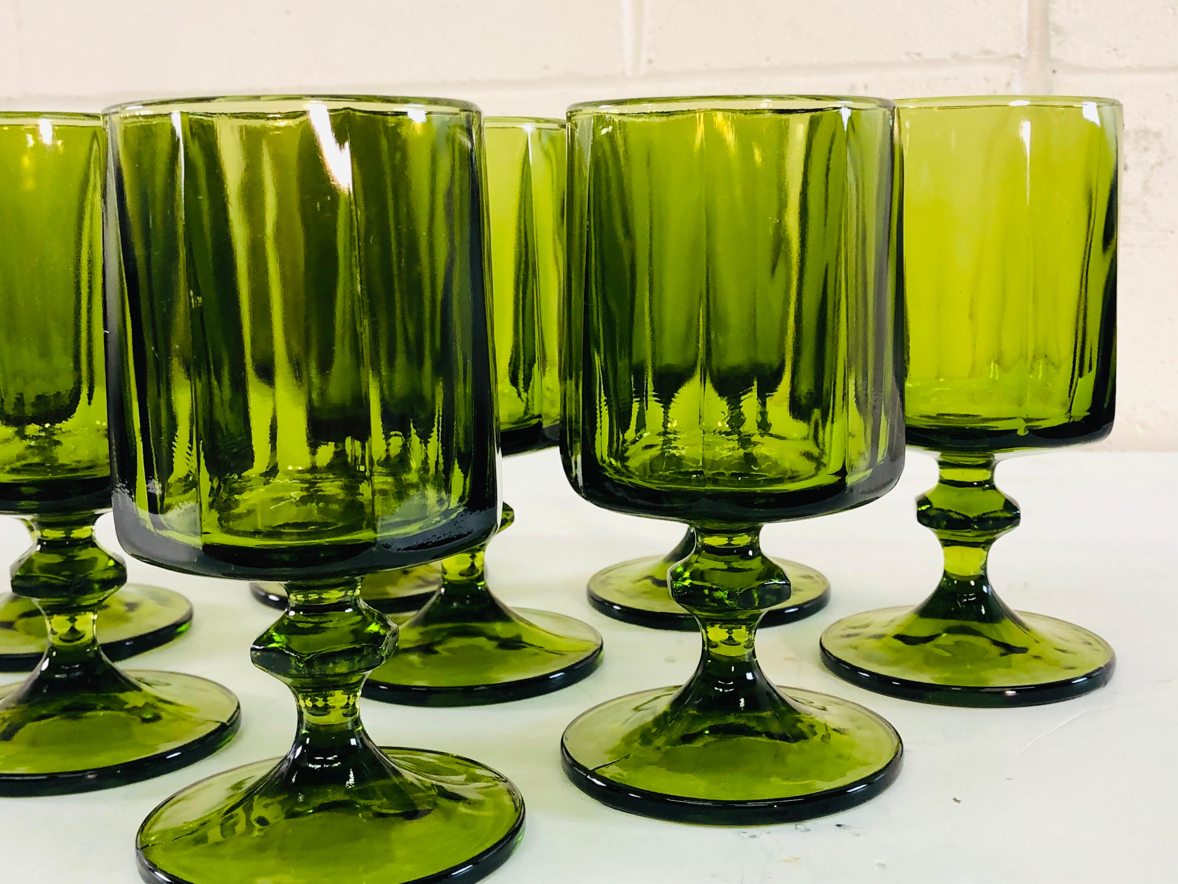 1960s green glassware