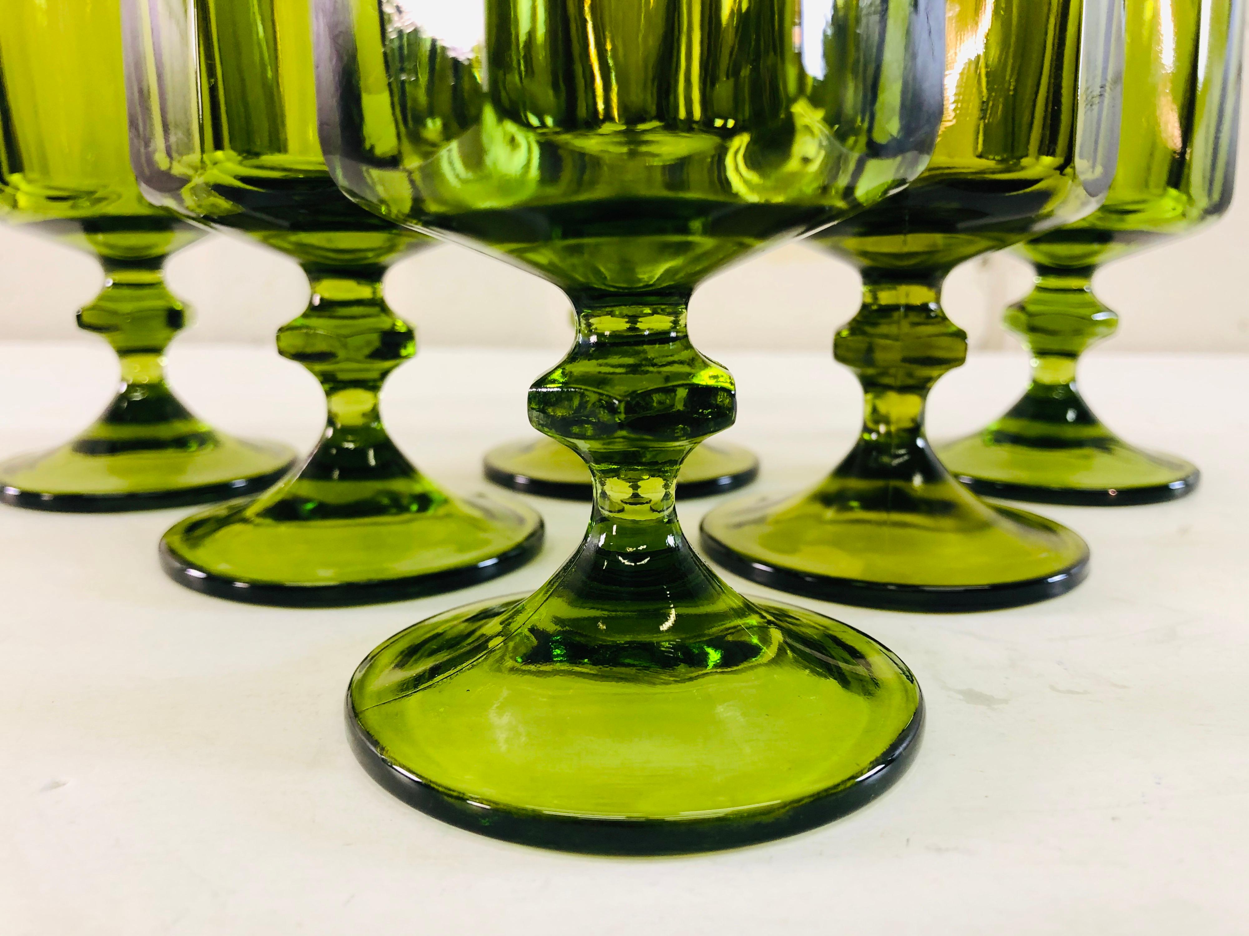 1960s green glassware