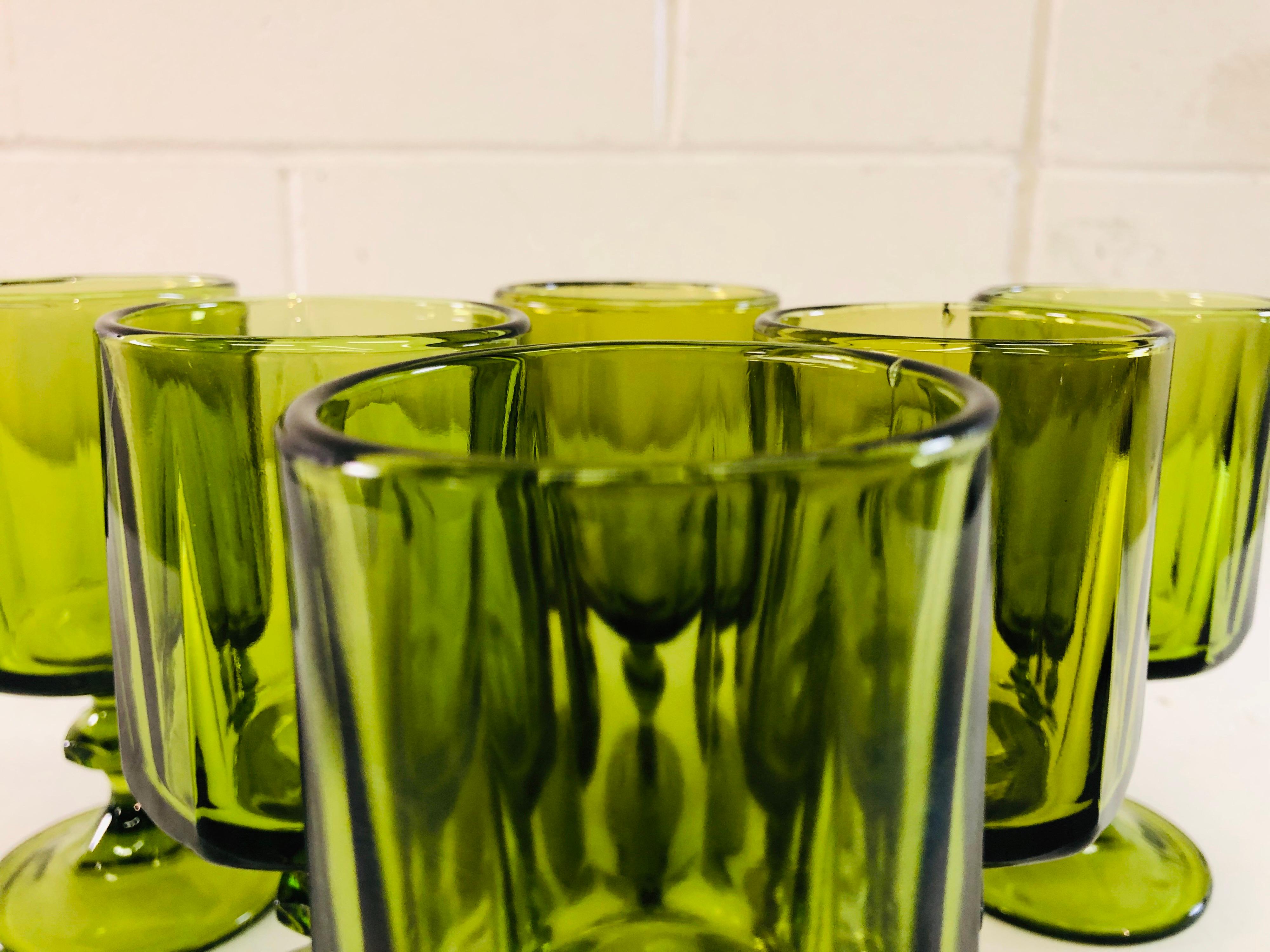 antique green wine glasses