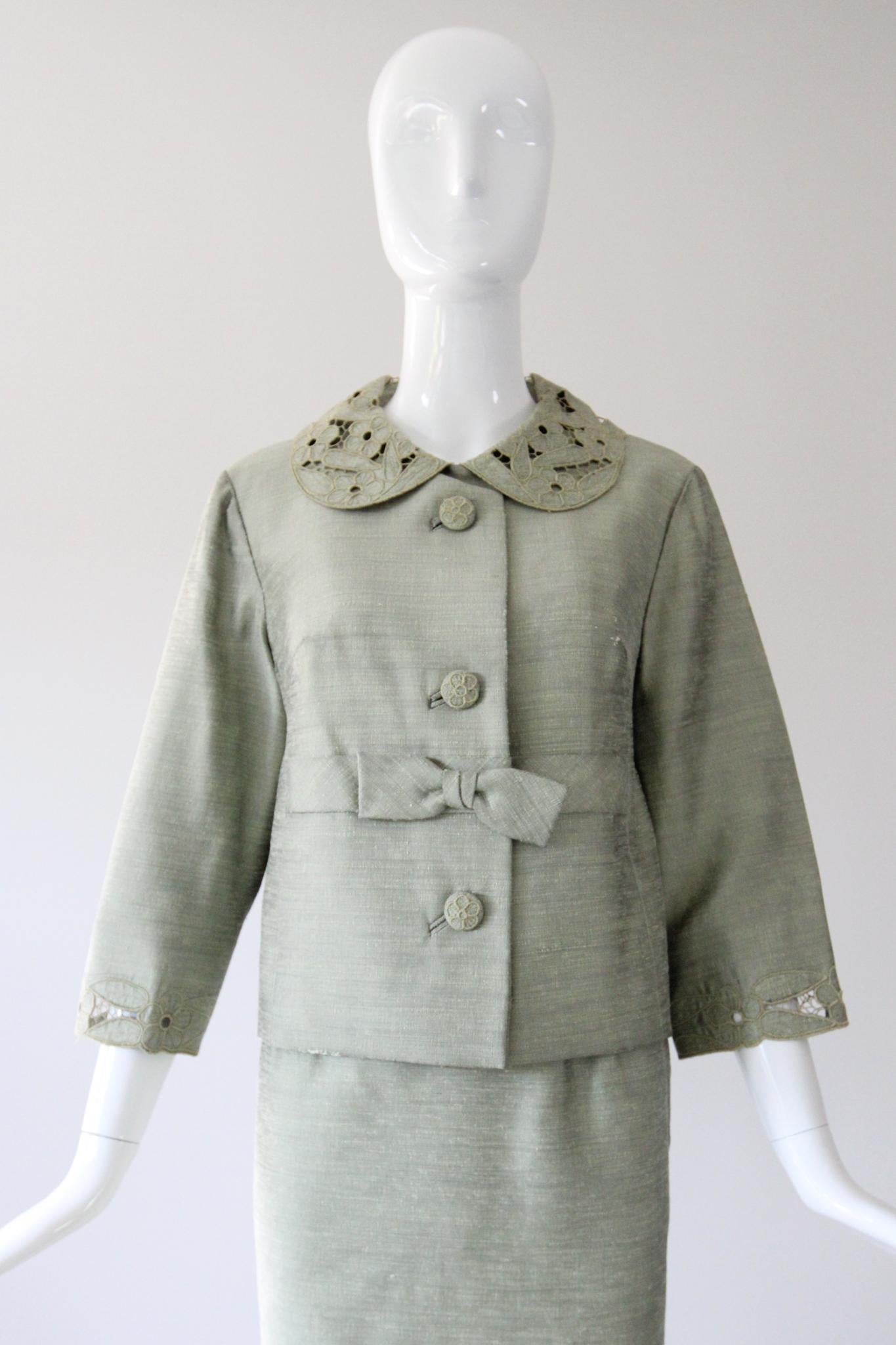Grigio Vintage 1960's Greene & Greene Greene & Greene, abito con gonna Vintage 1960's Suit UK 8-10 US 4-6 in vendita