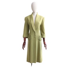 Vintage 1960's Green Wool Coat UK 12 US 8
