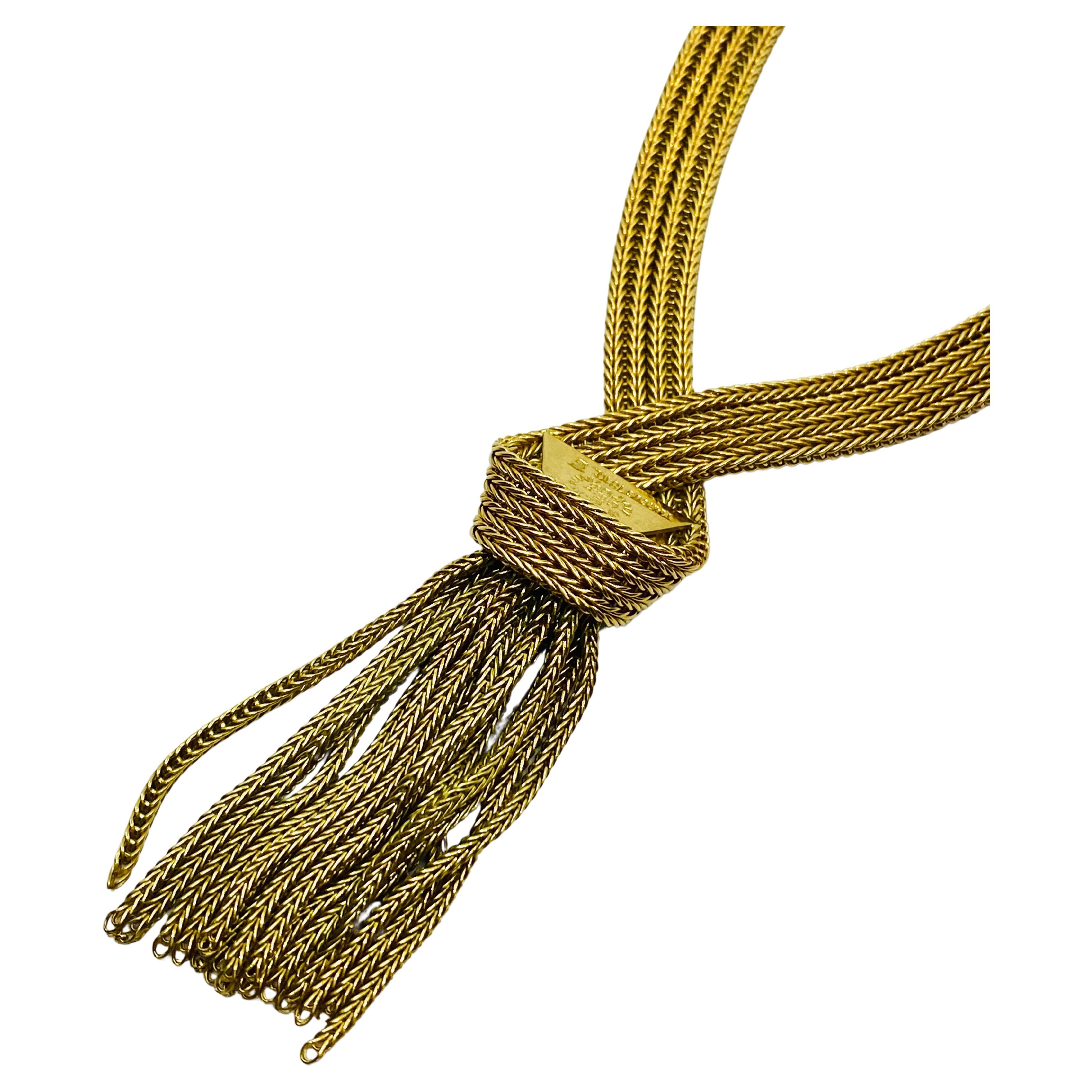 Vintage 1960s Grossé Marcus Gold Tassel Necklace For Sale 2