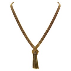Retro 1960s Grossé Marcus Gold Tassel Necklace