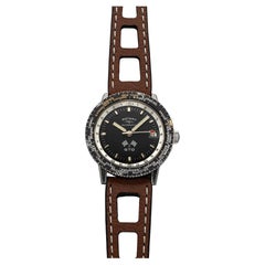 Vintage 1960s GTO Rally GMT Steel Auto Multi-City Bezel Black Dial 39mm