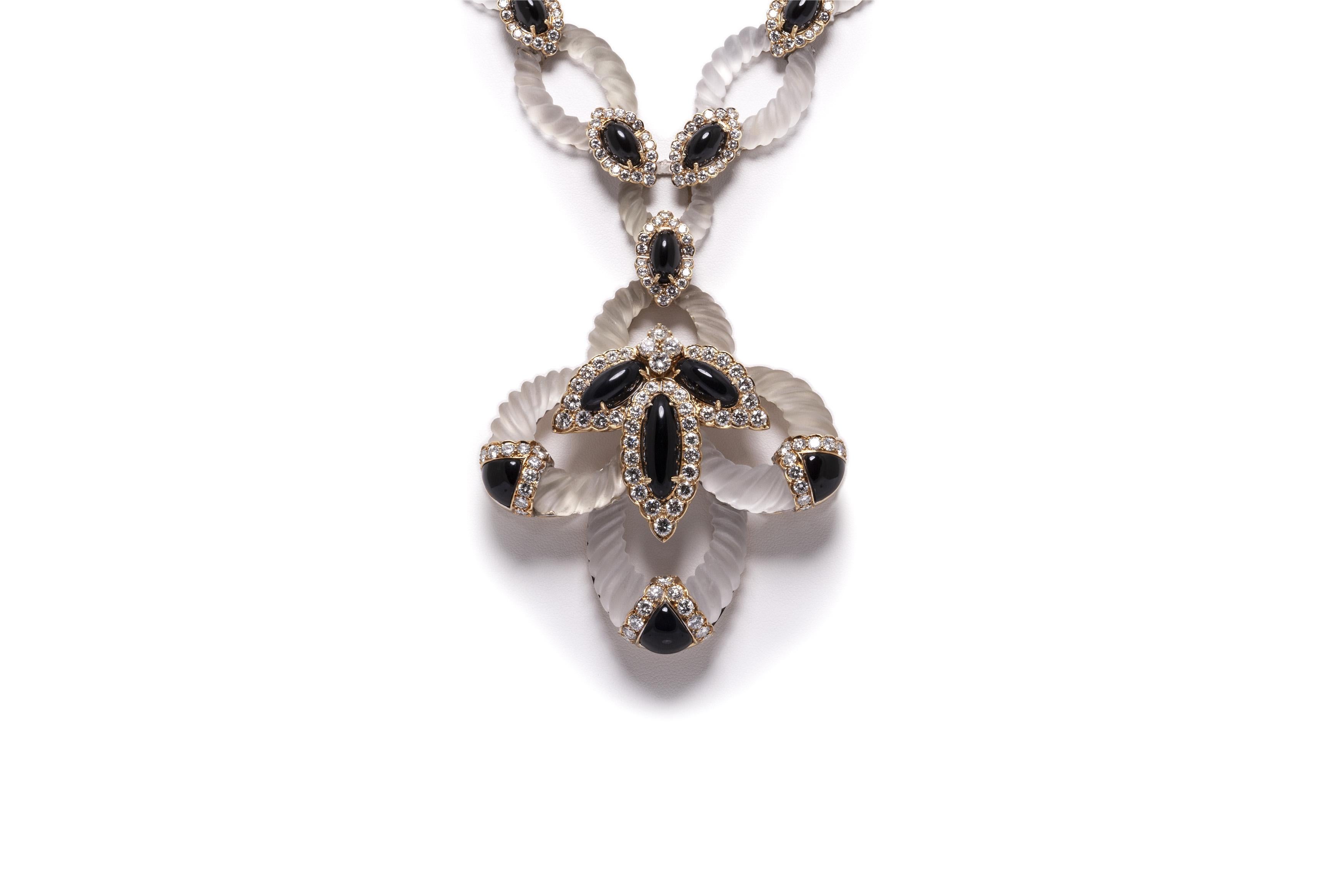 Round Cut Vintage 1960s Hammerman Brothers Necklace and Earrings Set For Sale