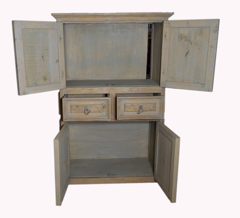 Vintage 1960s HandCarved Mexican Wooden Armoire with Four Doors and Two Drawers at 1stDibs