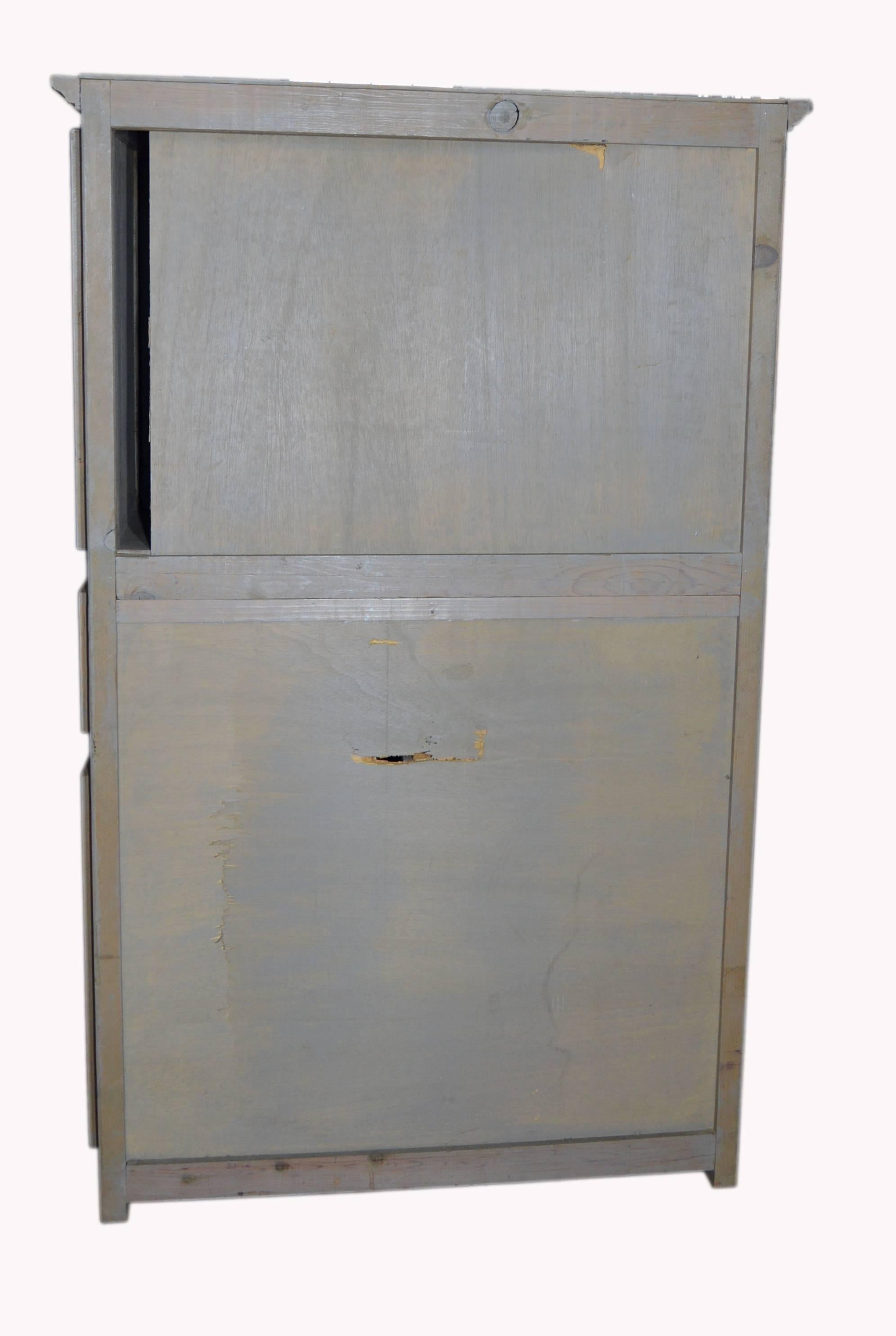 20th Century Vintage 1960s Hand-Carved Mexican Wooden Armoire with Four Doors and Two Drawers