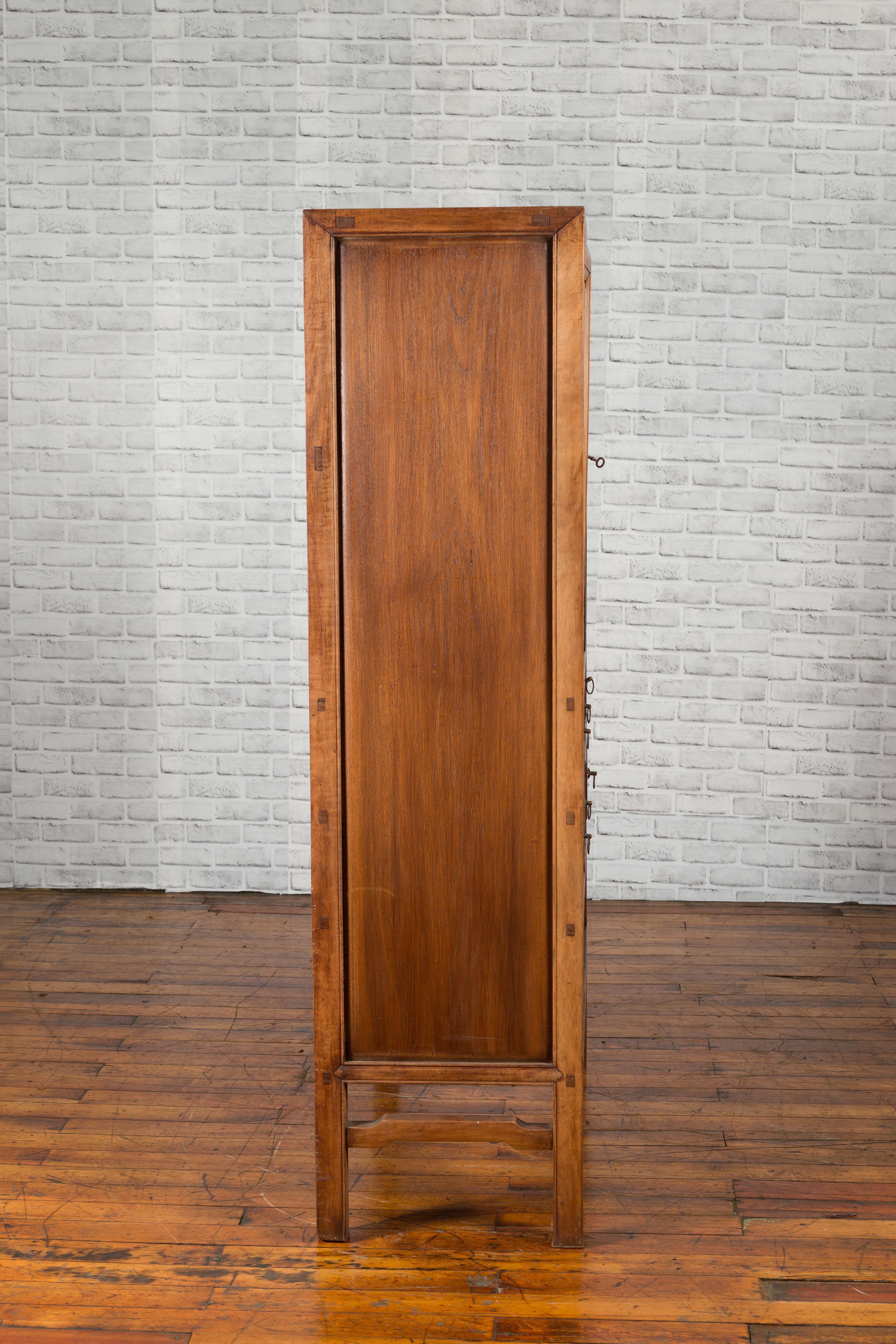 Vintage 1960s Hand-Carved Wooden Armoire from Taiwan with Doors and Drawers For Sale 6