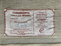 Vintage 1960s Hand-Printed French Wall Tapestry in Wool Signed by J.C. Bissery