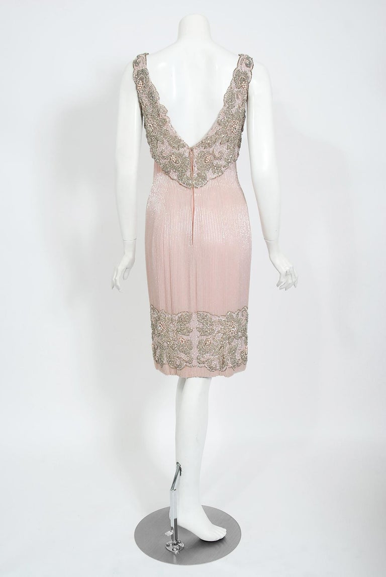 1960's Helen Rose Couture Fully-Beaded Blush Pink Silk Hourglass Cocktail  Dress For Sale at 1stDibs | helen rose designer, helen rose costume  designer, gina rose couture