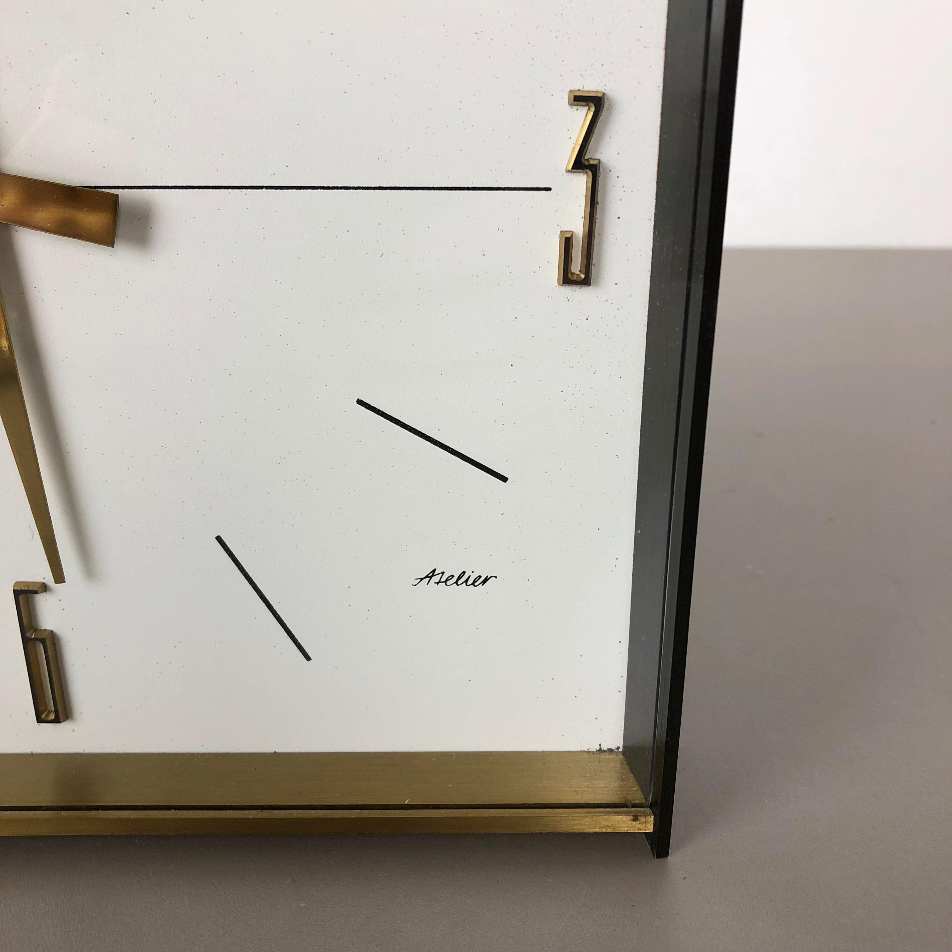 Vintage 1960s Hollywood Regency Wanduhr aus Messing Dugena Electric:: Deutschland (20. Jahrhundert)